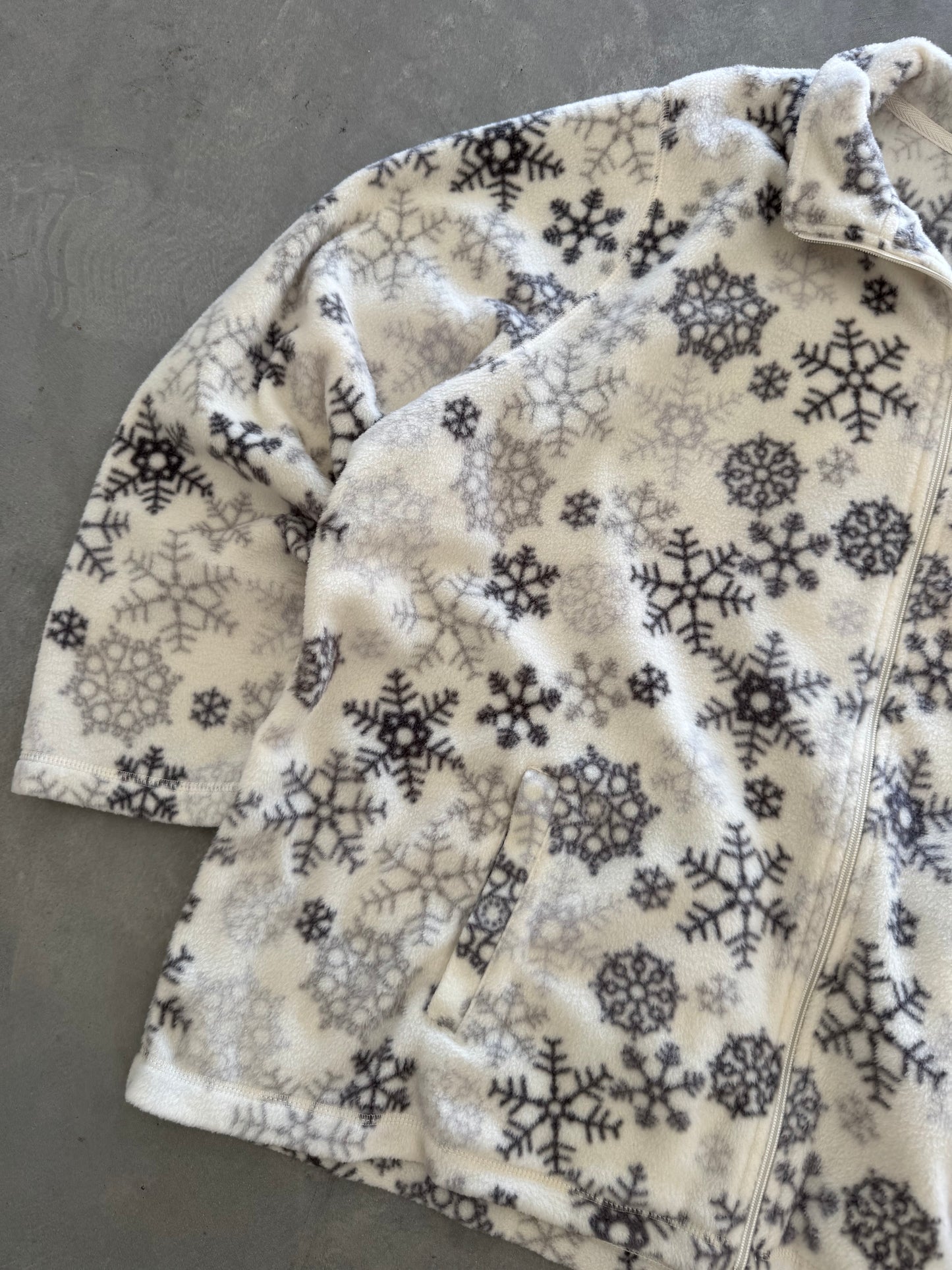 Vintage Snowflake Fleece Zip Up - XXL