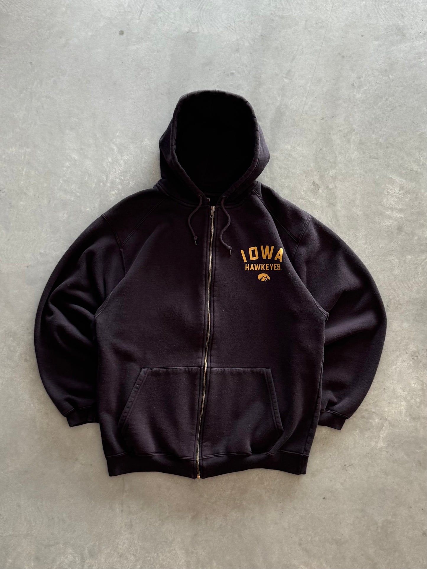 Vintage 90s University of Iowa Zip Up Hoodie - L