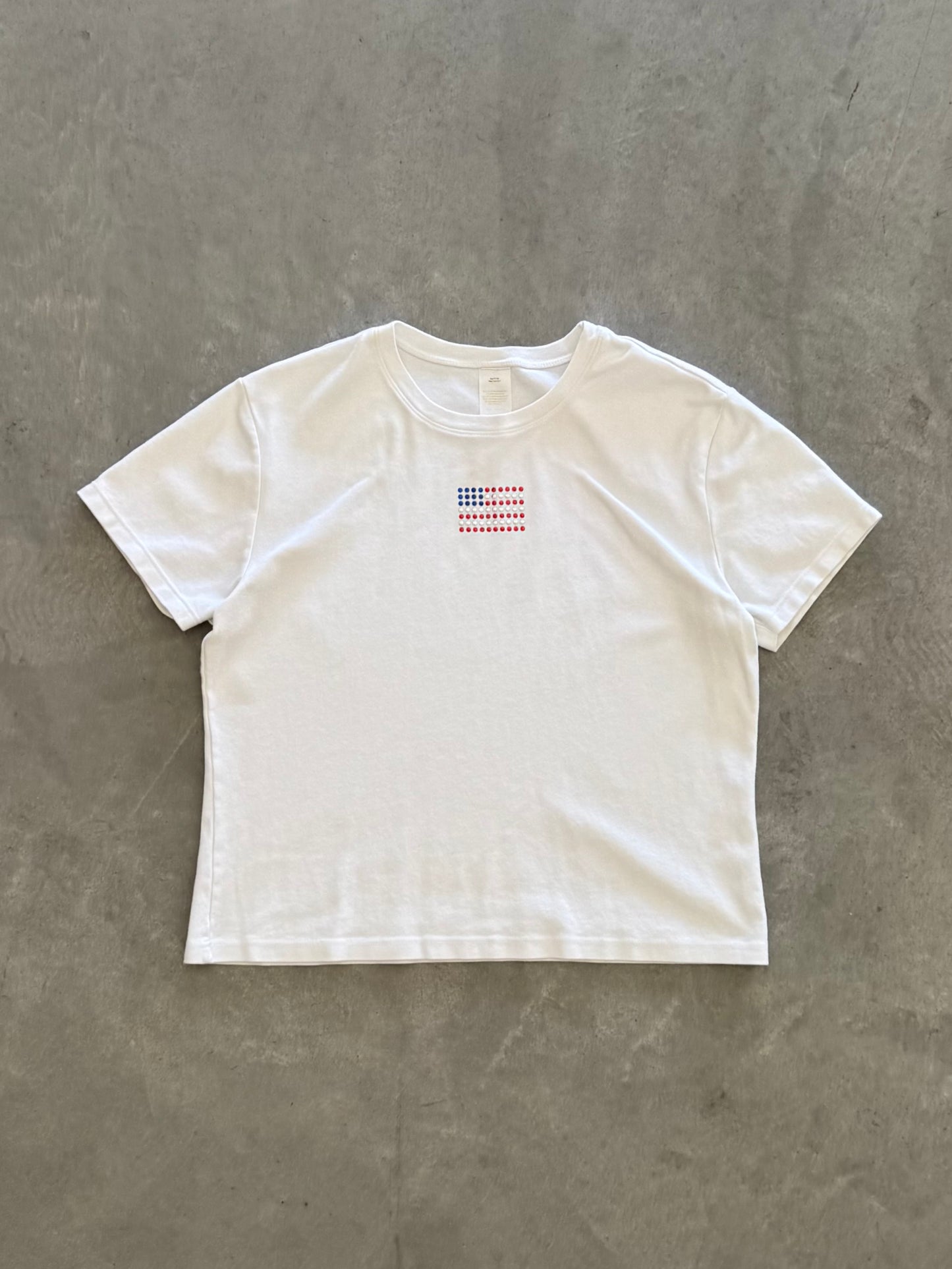Vintage Women’s 4th of July Flag Slightly Cropped Tee - L