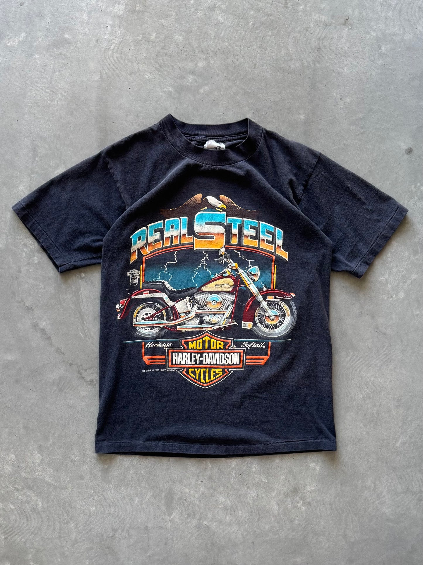 Vintage 1988 Harley Davidson Real Steel Tee - L