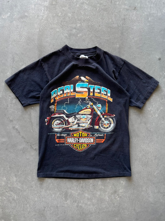 Vintage 1988 Harley Davidson Real Steel Tee - L