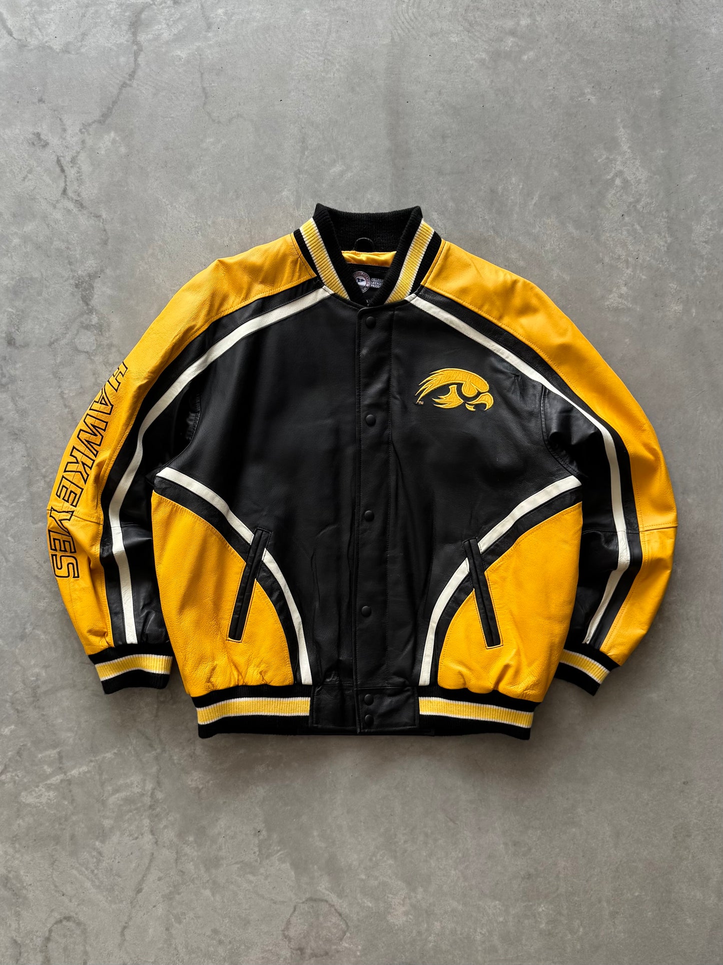 Vintage Iowa Hawkeyes Leather Jacket - XL