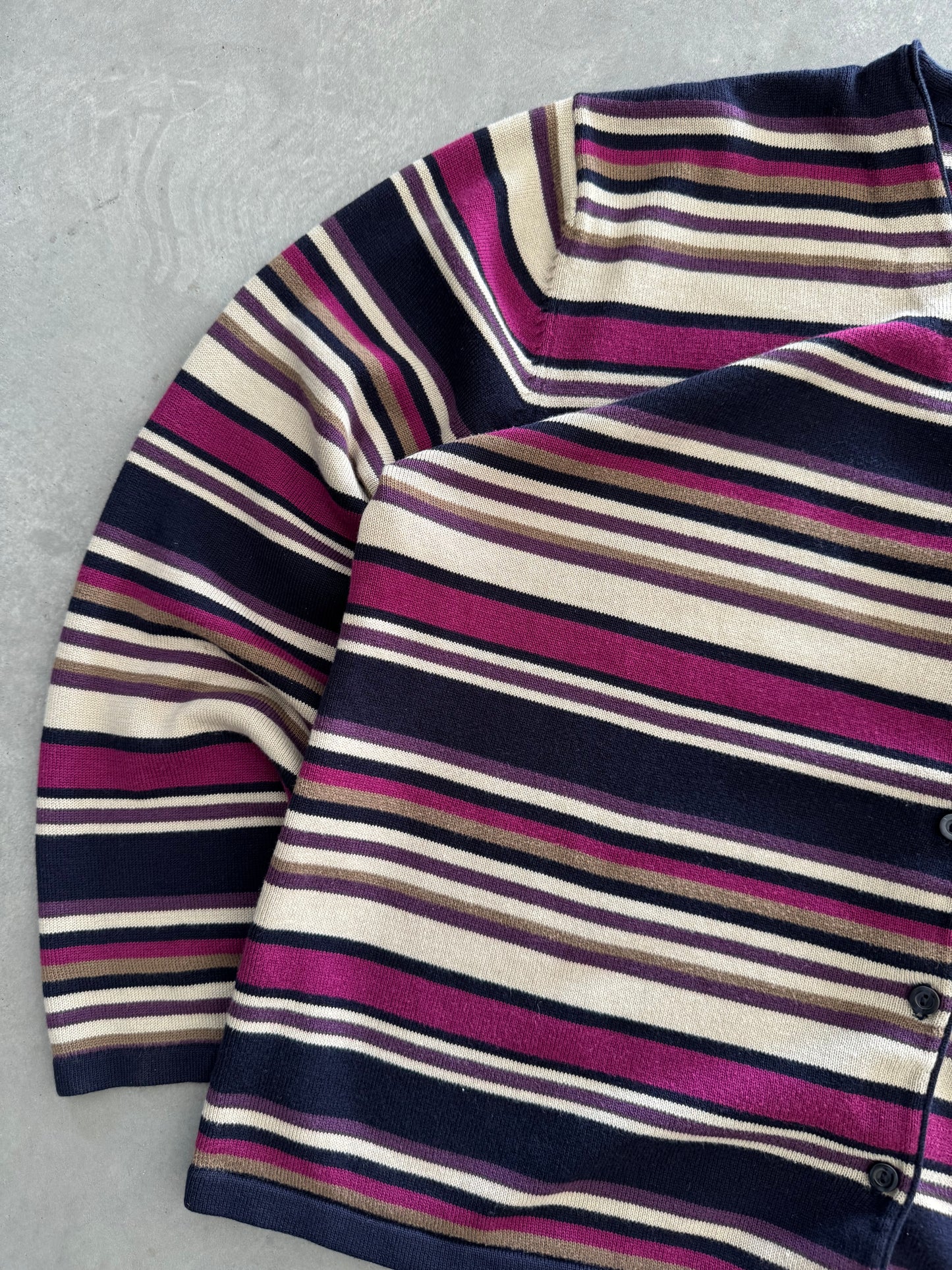 Vintage Christopher & Banks Striped Cardigan - XL