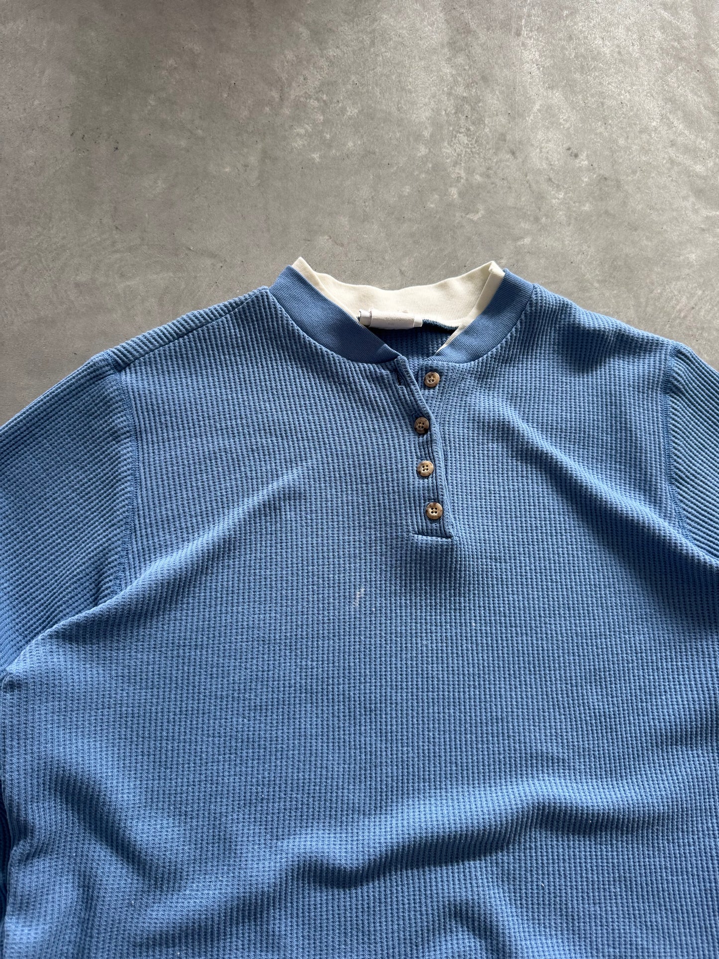 Vintage Waffle Knit Layered Women’s Long Sleeve - XL