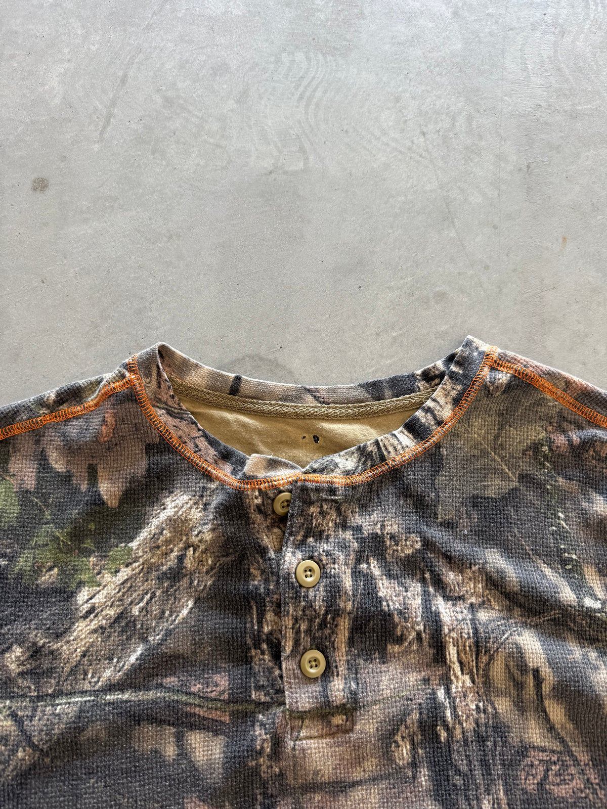 Vintage Camo Long Sleeve Waffle Knit - XL
