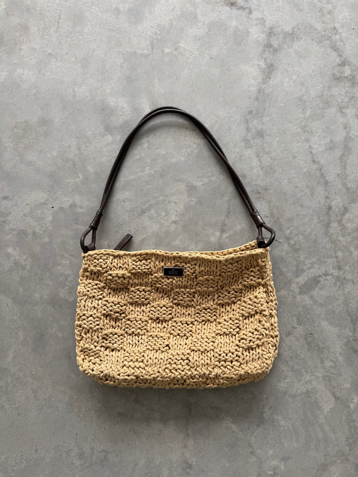 Vintage The Sak Crochet Shoulder Bag