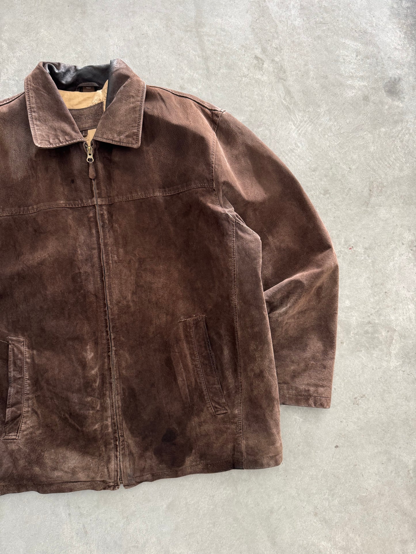 Vintage St. John’s Bay Brown Suede Leather Jacket - L