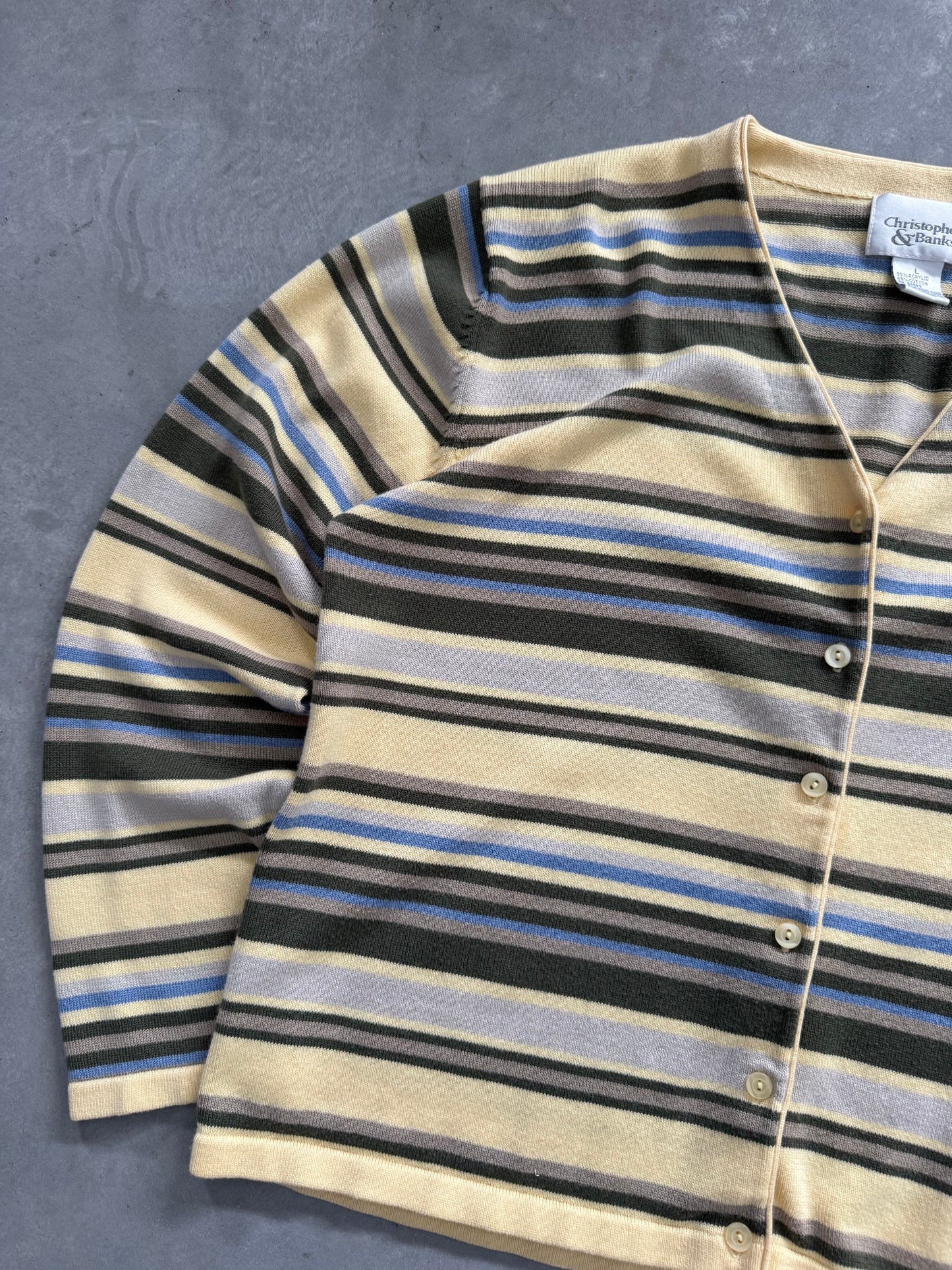 Vintage Christopher & Banks Striped Cardigan - L