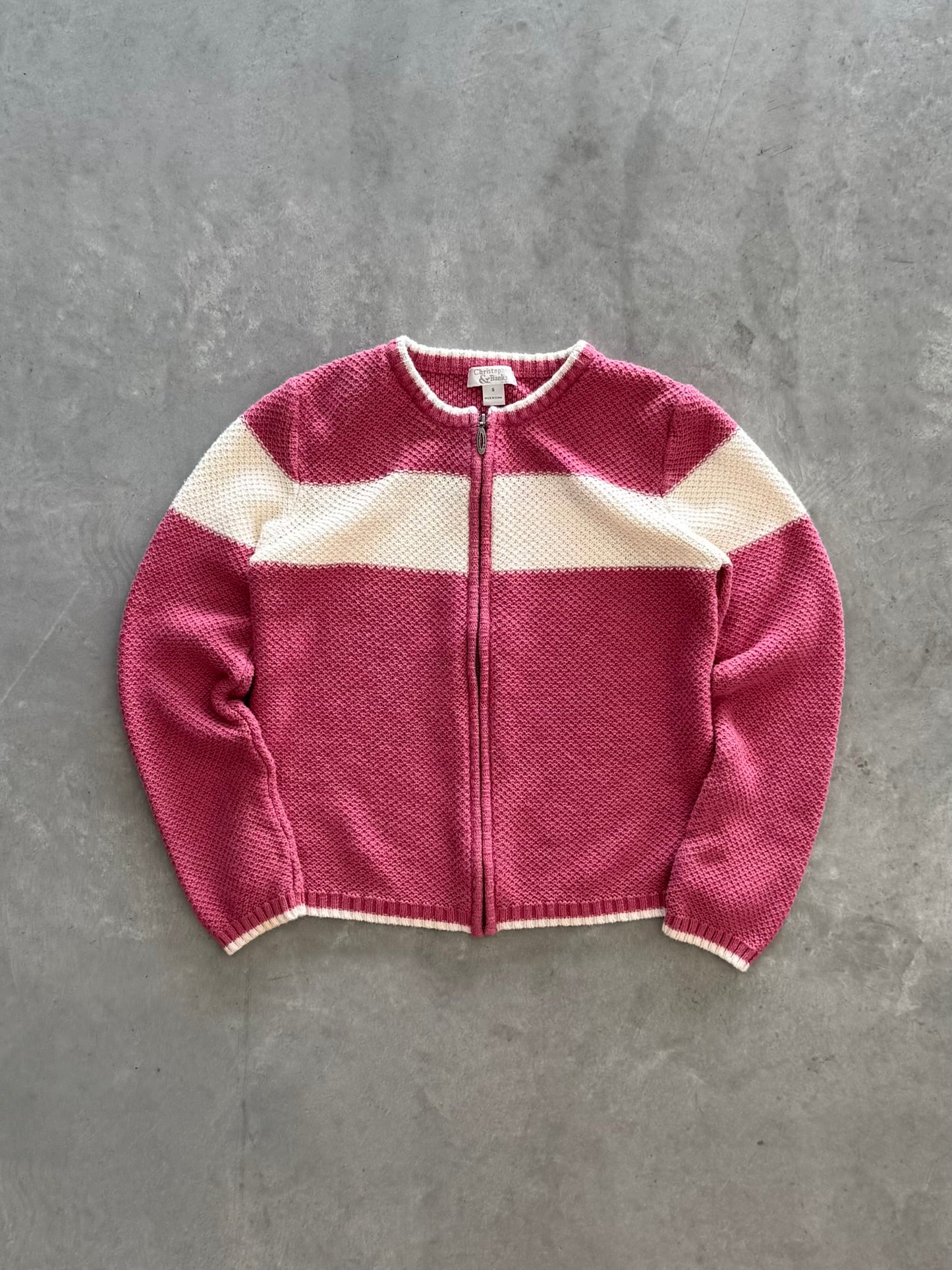 Vintage Knit Zip Up Cristopher & Banks Sweater - S
