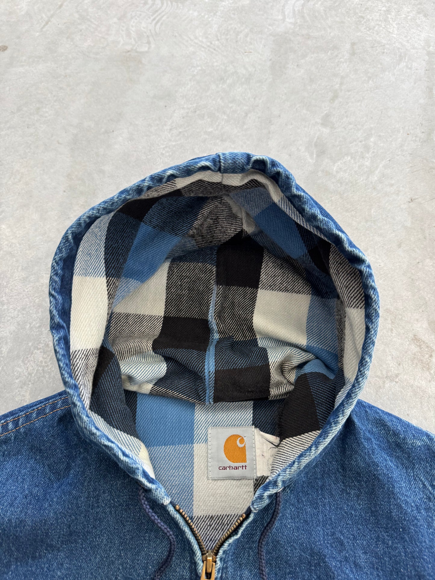 Vintage Carhartt Denim Flannel Lined Coat - XL