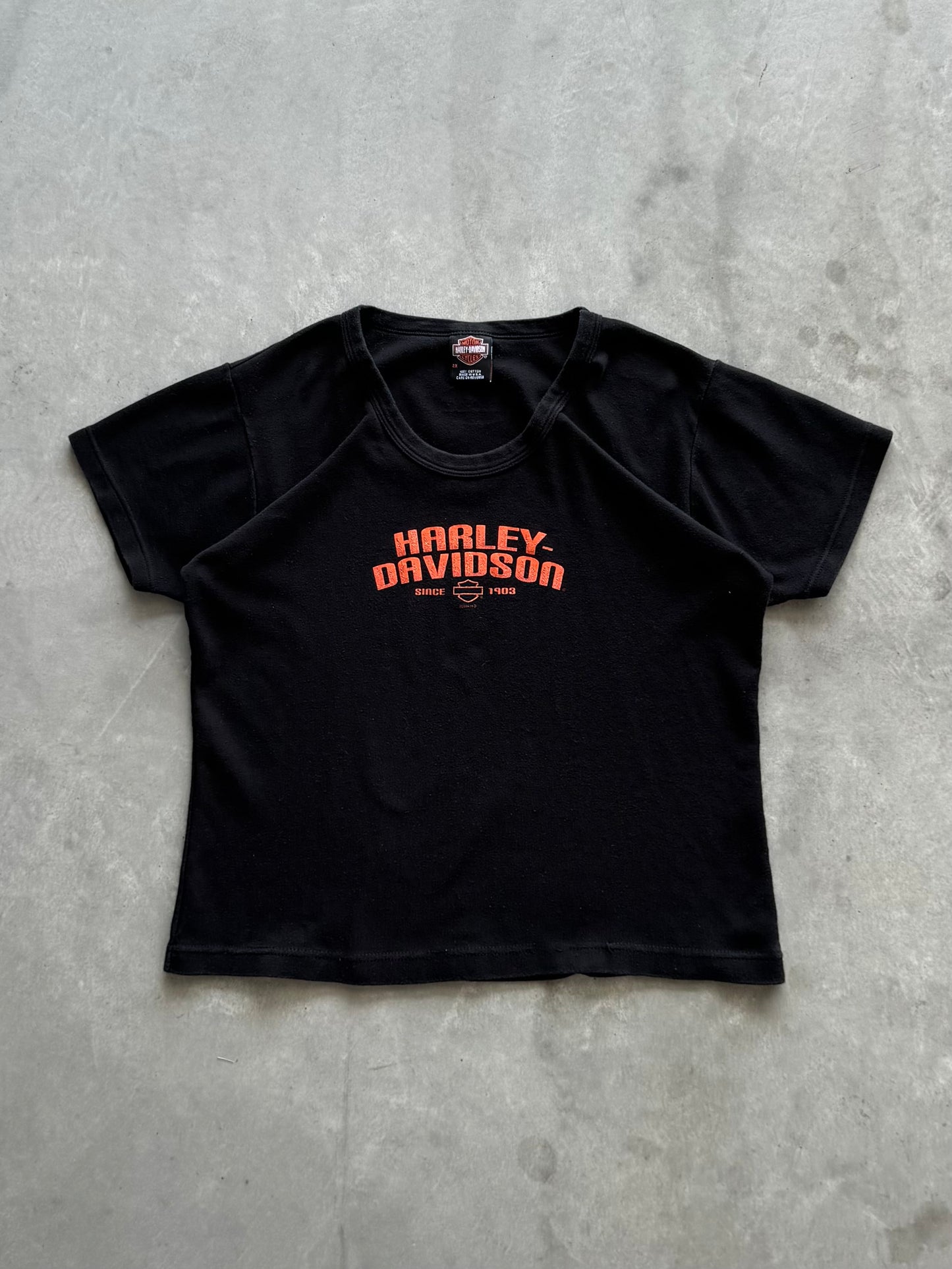 Vintage 00s Harley Davidson Cropped Tee - XXL