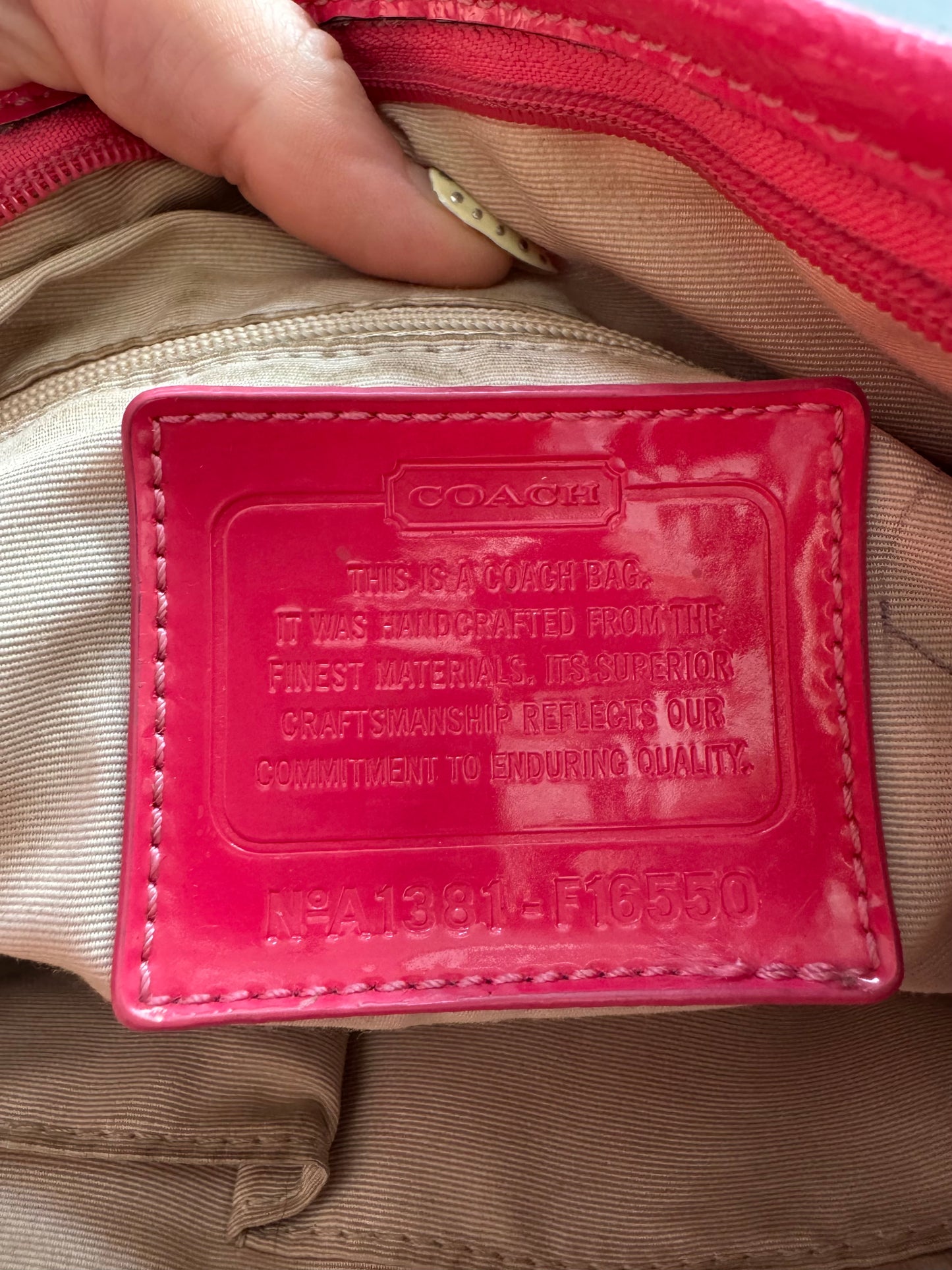 Vintage Pink Coach Signature Shoulder Bag