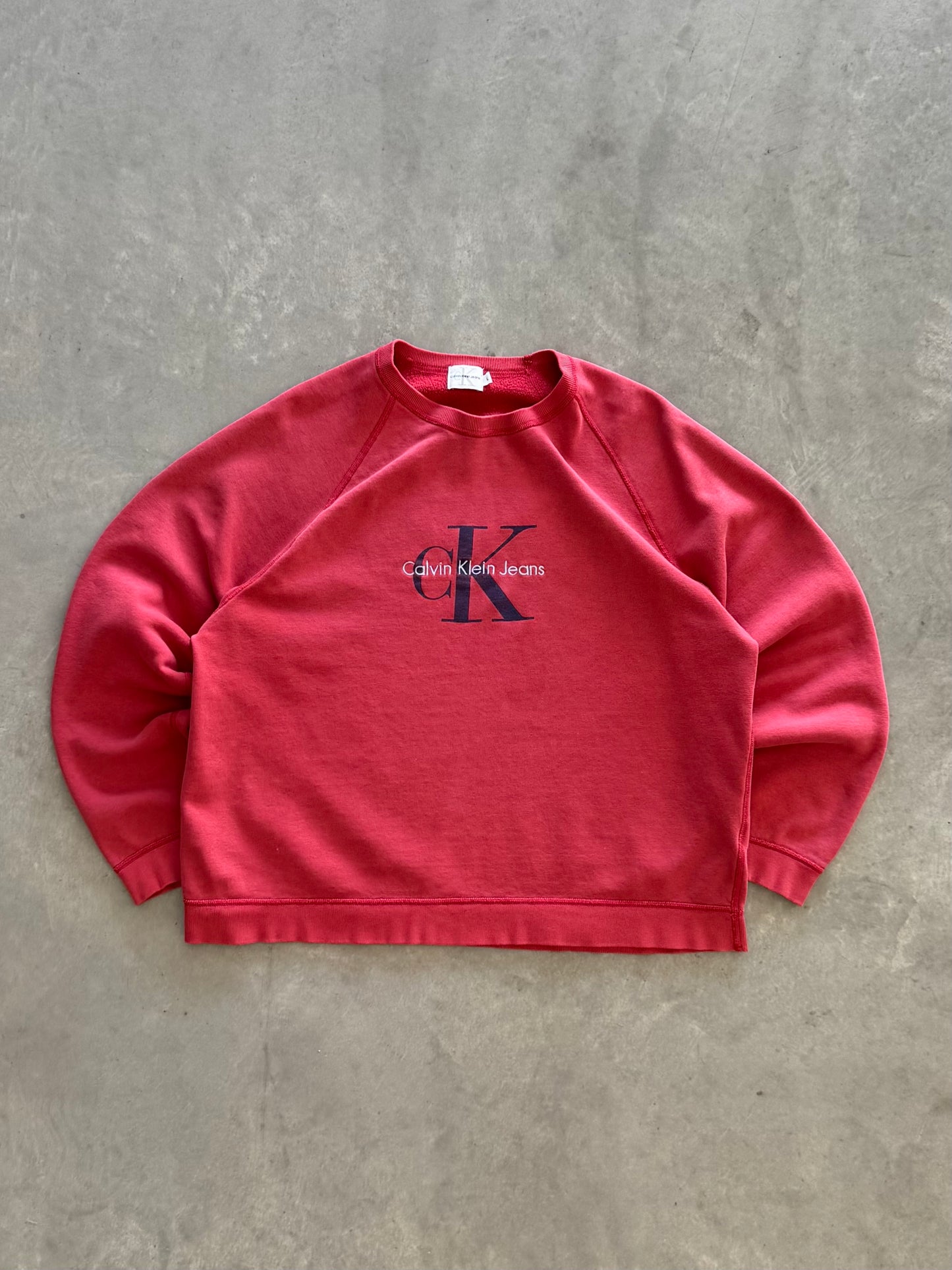 Vintage Calvin Klein Cropped Sweatshirt - L