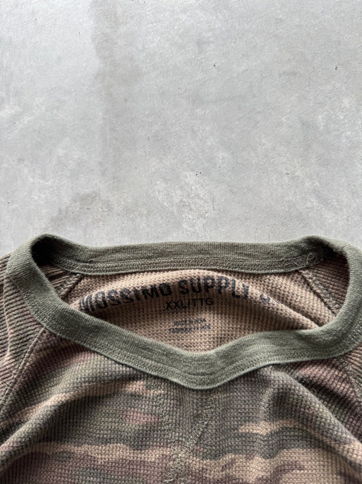 Camo Waffle Knit Longsleeve - XXL