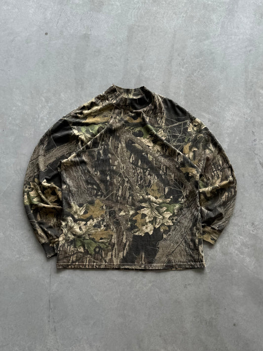 Vintage Camo Jerzees Outdoors Mockneck - L