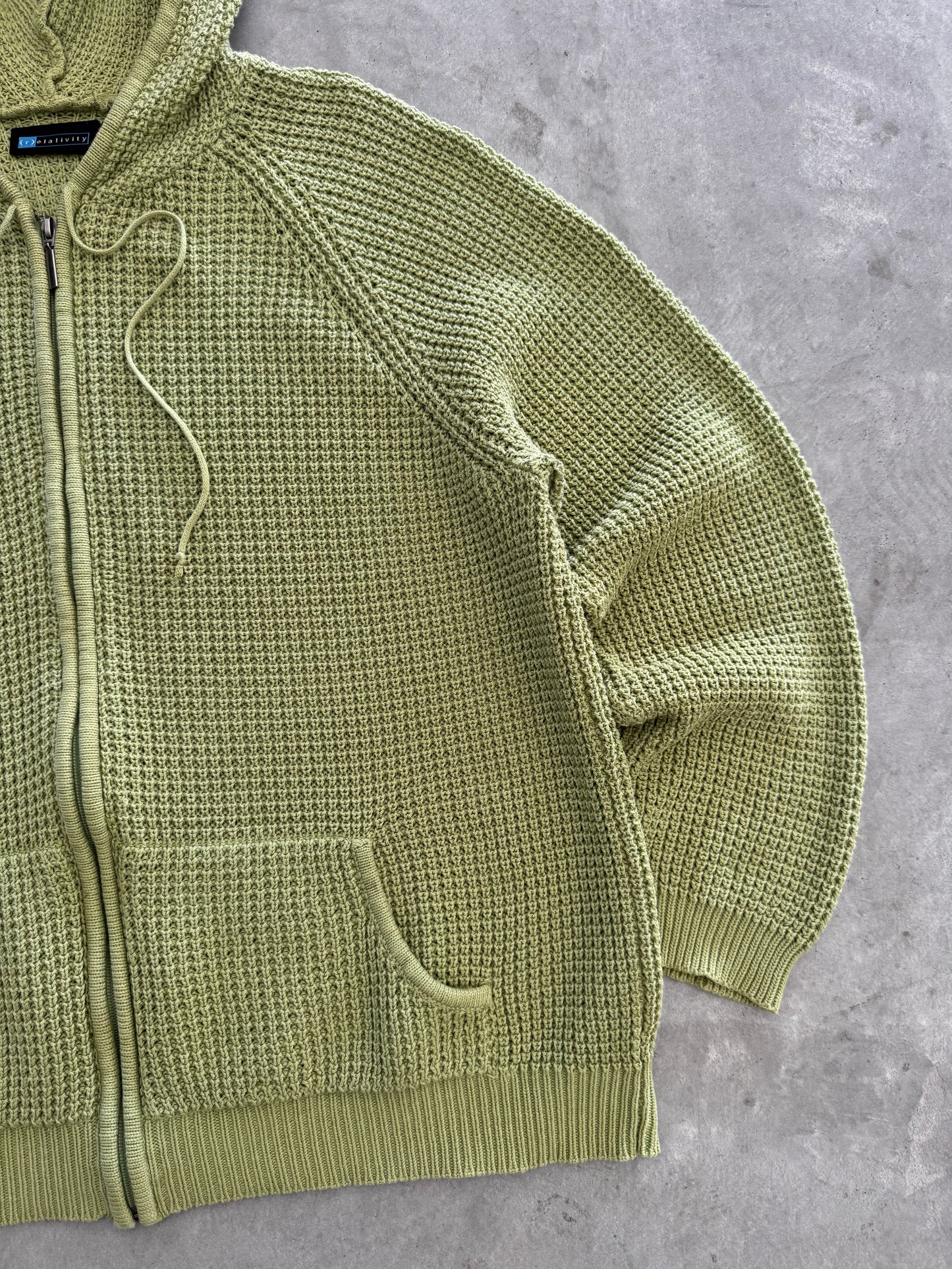 Vintage Knit Zip Up Hoodie - XL