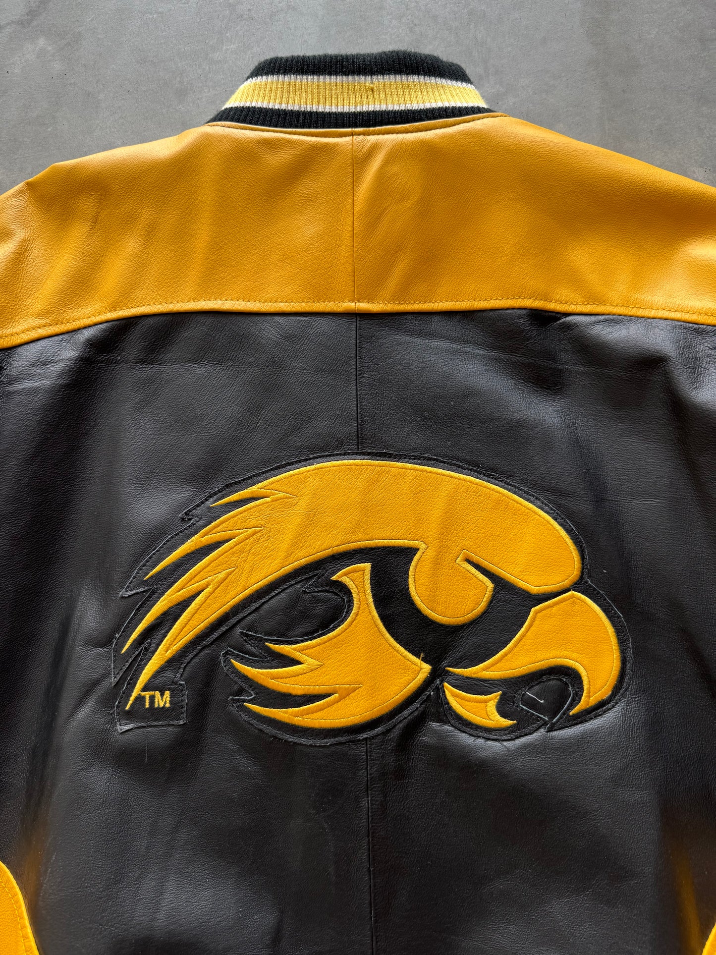 Vintage Iowa Hawkeyes Leather Jacket - XL