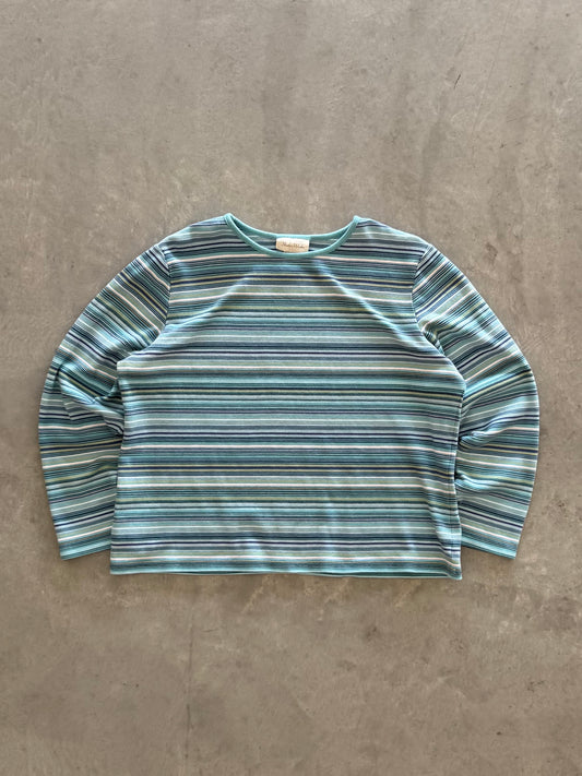 Vintage Women’s Striped Long Sleeve Tee - XL