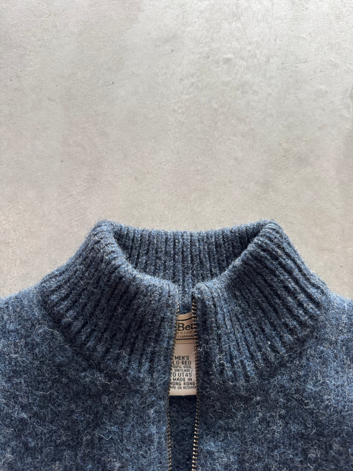 Vintage L.L. Bean 100% Wool Zip Up Sweater - L