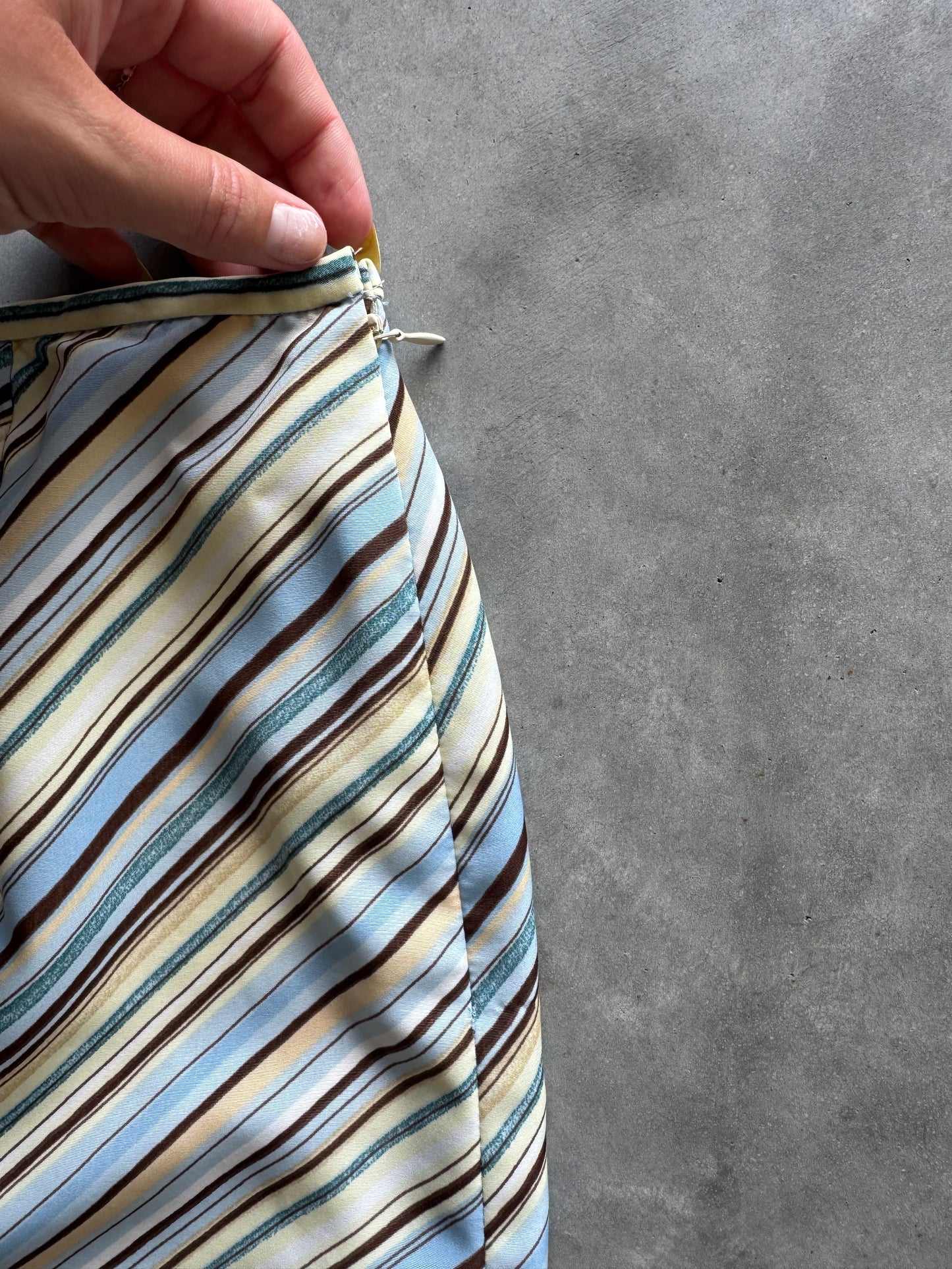Vintage Striped Midi Skirt - size 6 28” waist