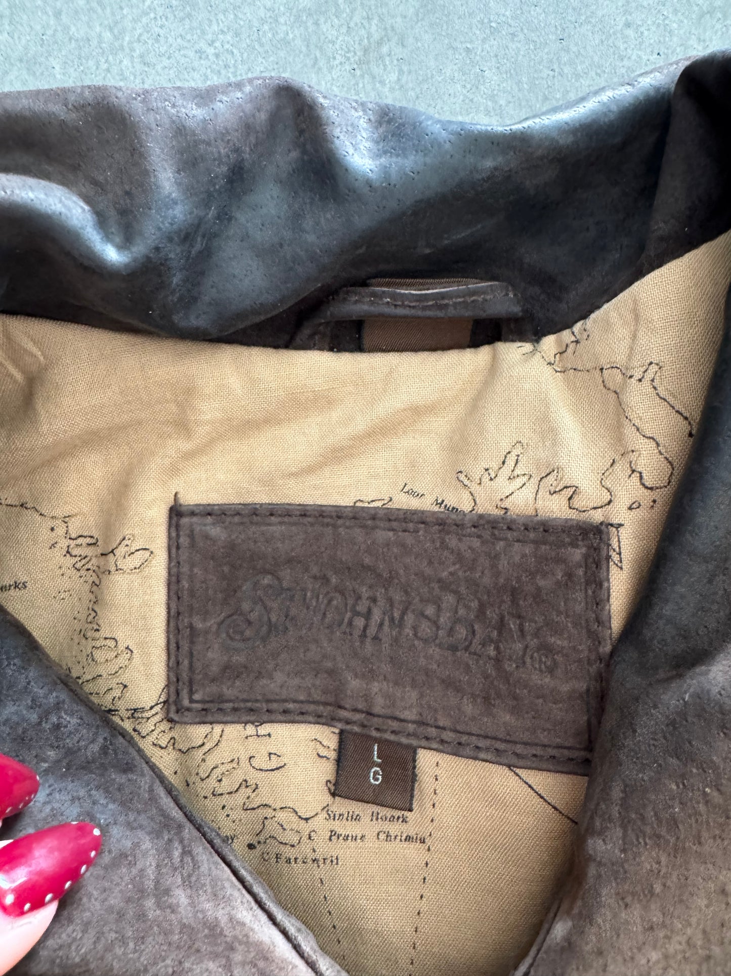 Vintage St. John’s Bay Brown Suede Leather Jacket - L