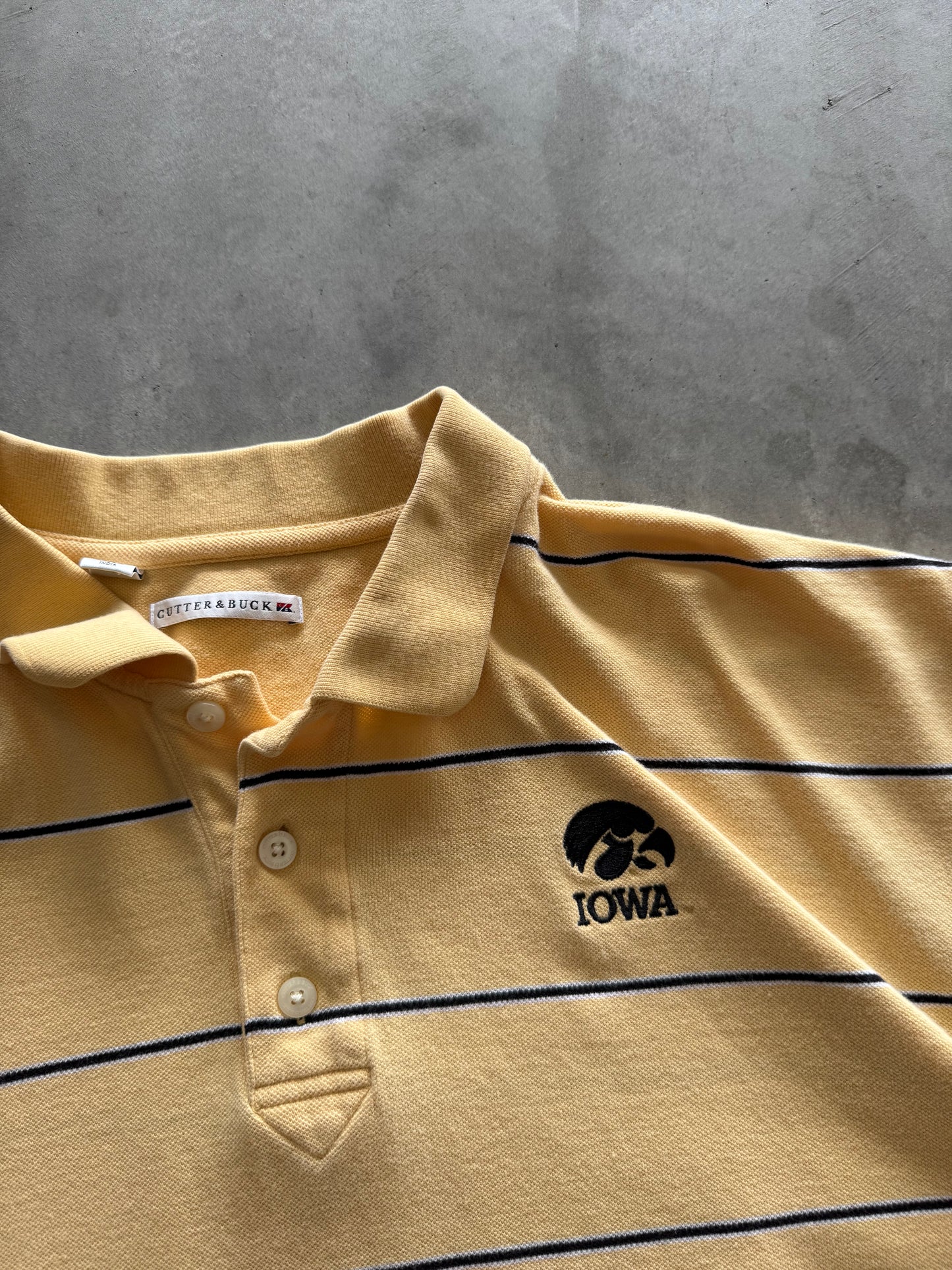 Vintage Iowa Hawkeyes Striped Polo - XXL