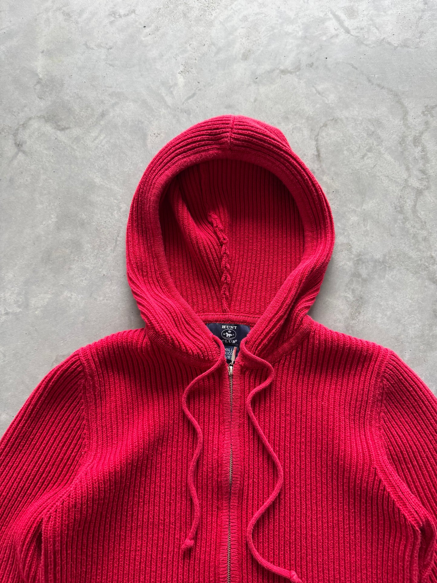 Vintage Knit Zip Up Hoodie - S