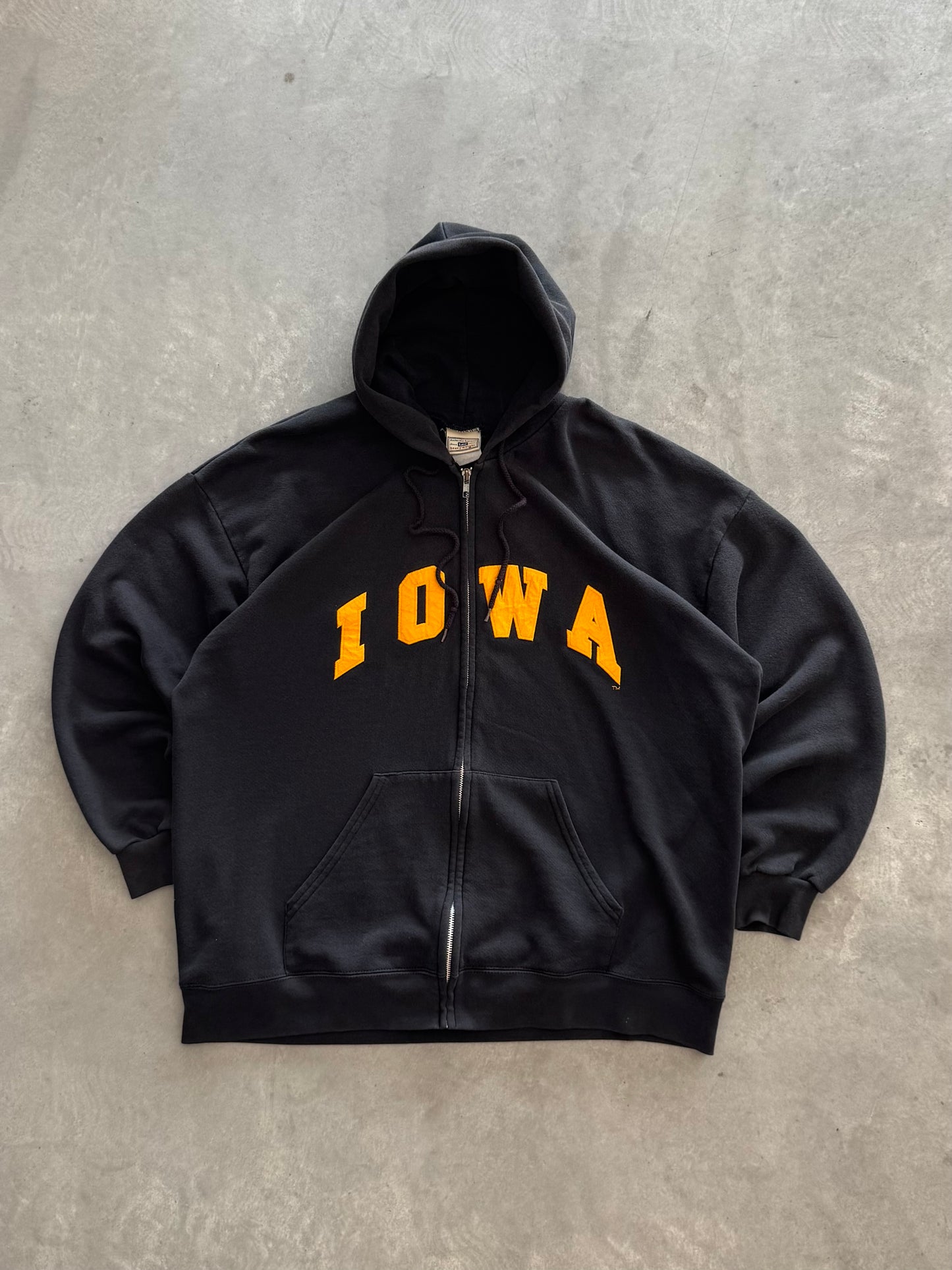 Vintage 90s Lee Iowa Hawkeyes Zip Up Hoodie - XXL