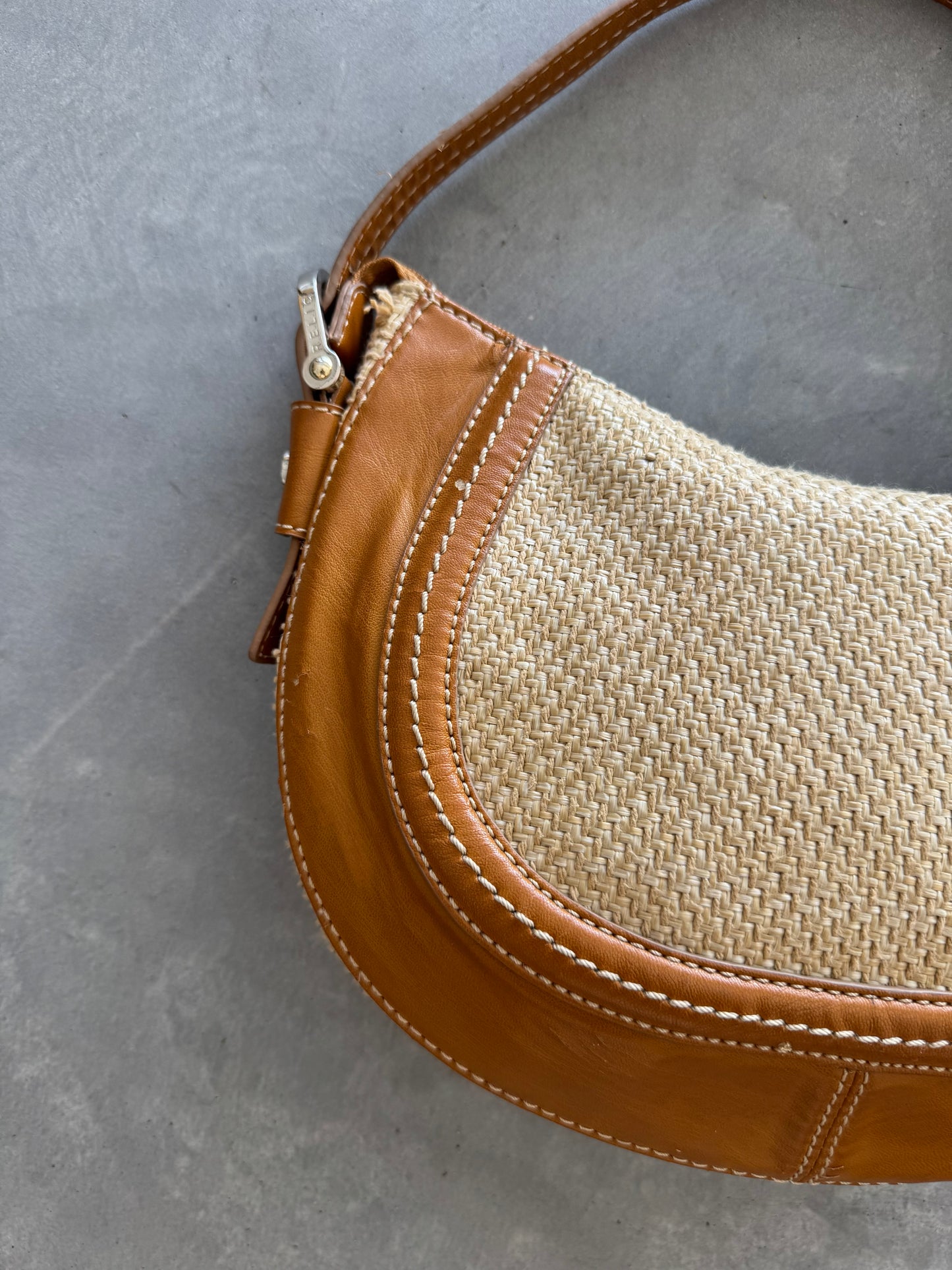 Vintage 90s Woven Hobo Shoulder Bag