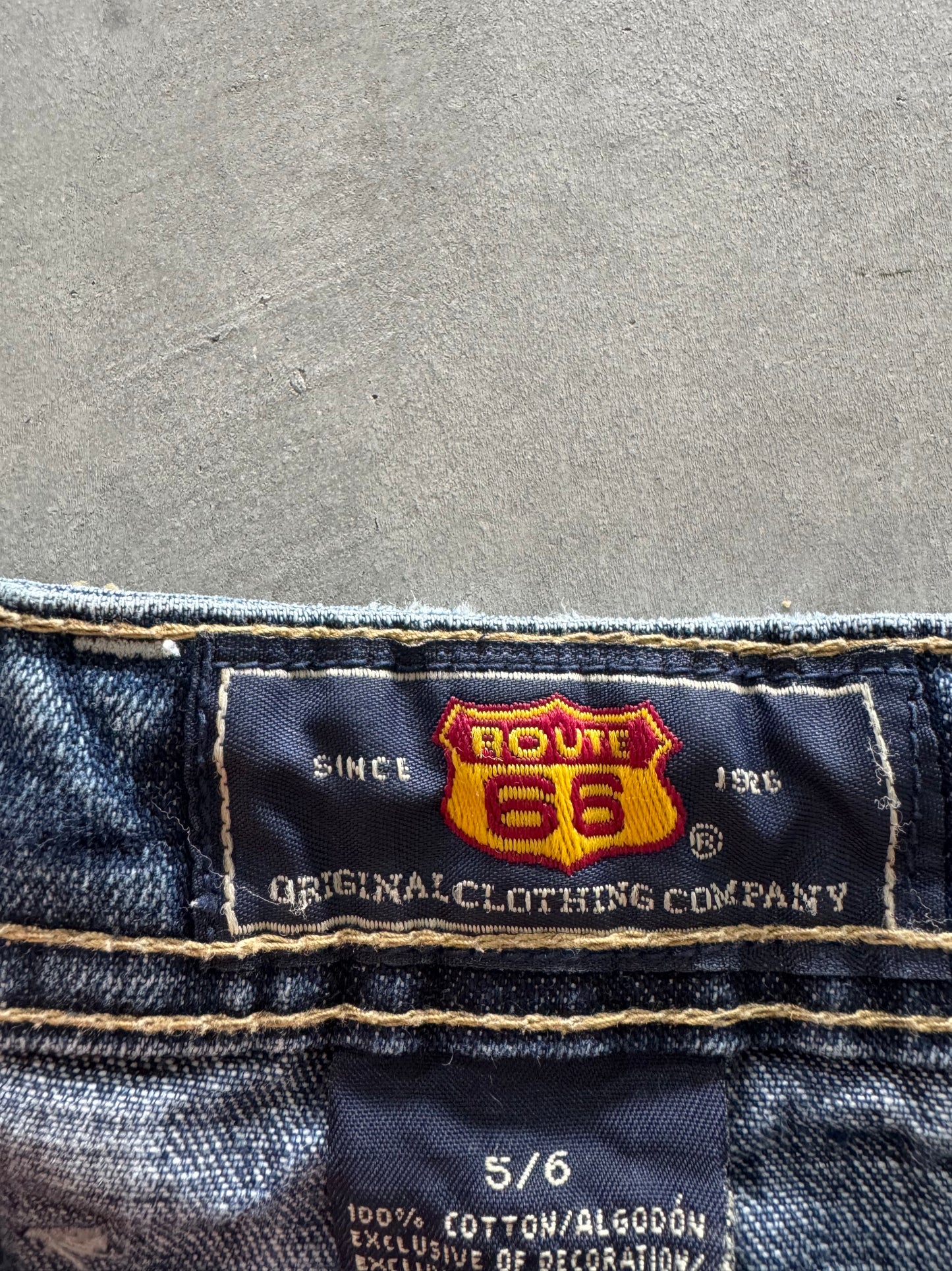 Vintage Route 66 Denim Shorts - 28x3