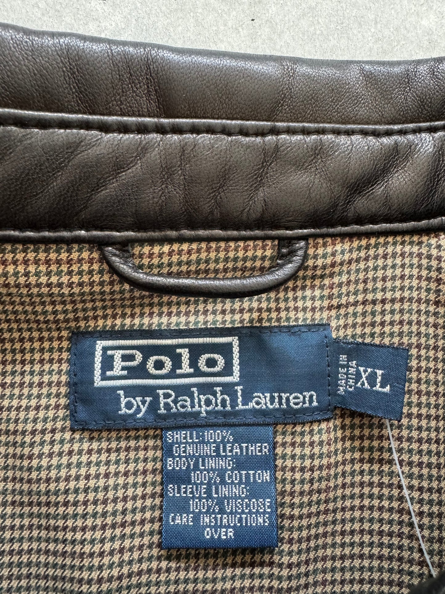 Vintage Dark Brown Polo Ralph Lauren Leather Jacket - XL