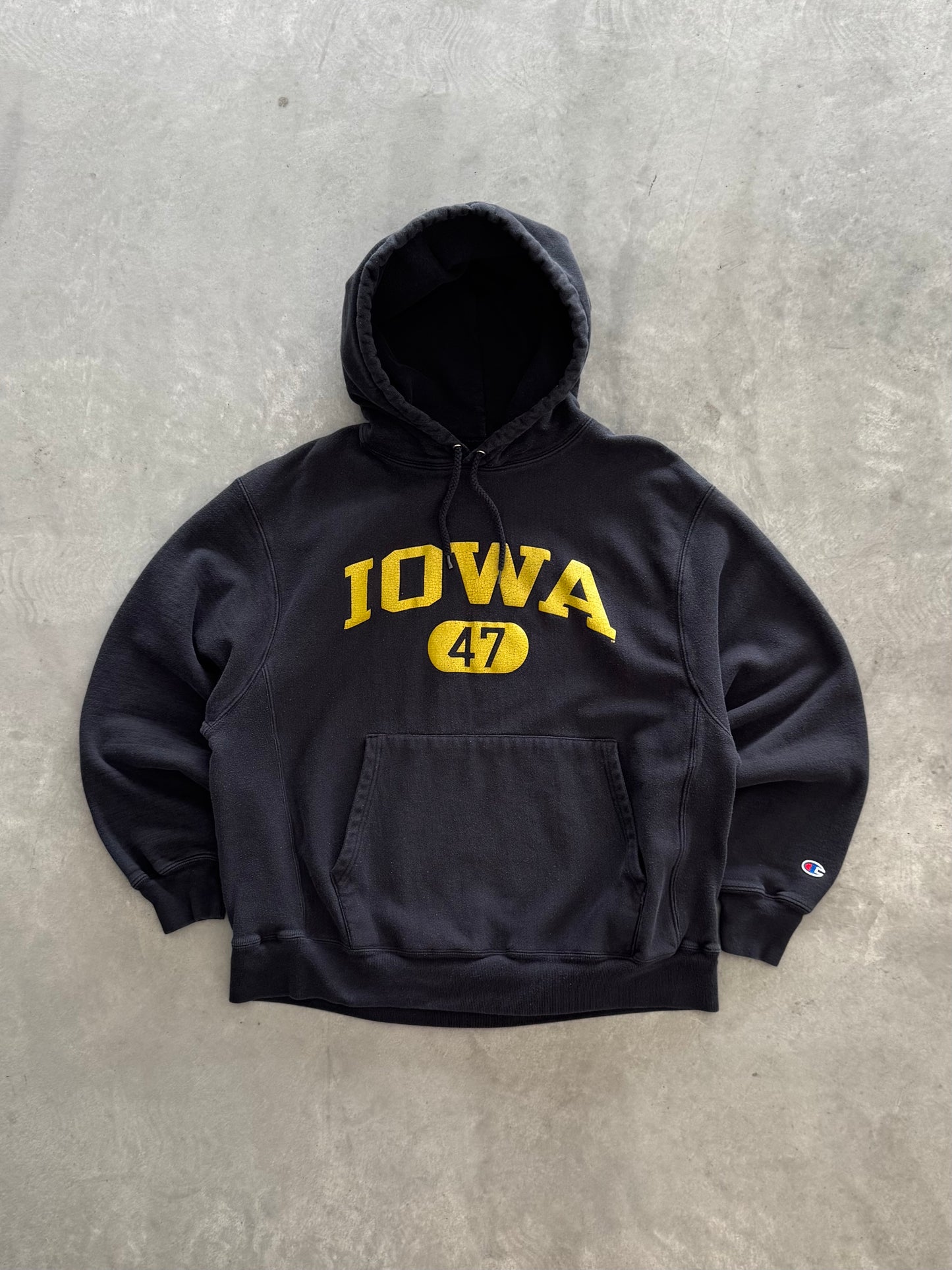 Vintage 90s Iowa Hawkeyes Champion Hoodie - L