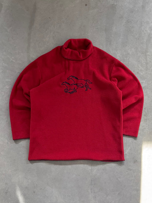 Vintage Christopher & Banks Mustang Fleece Pullover - L