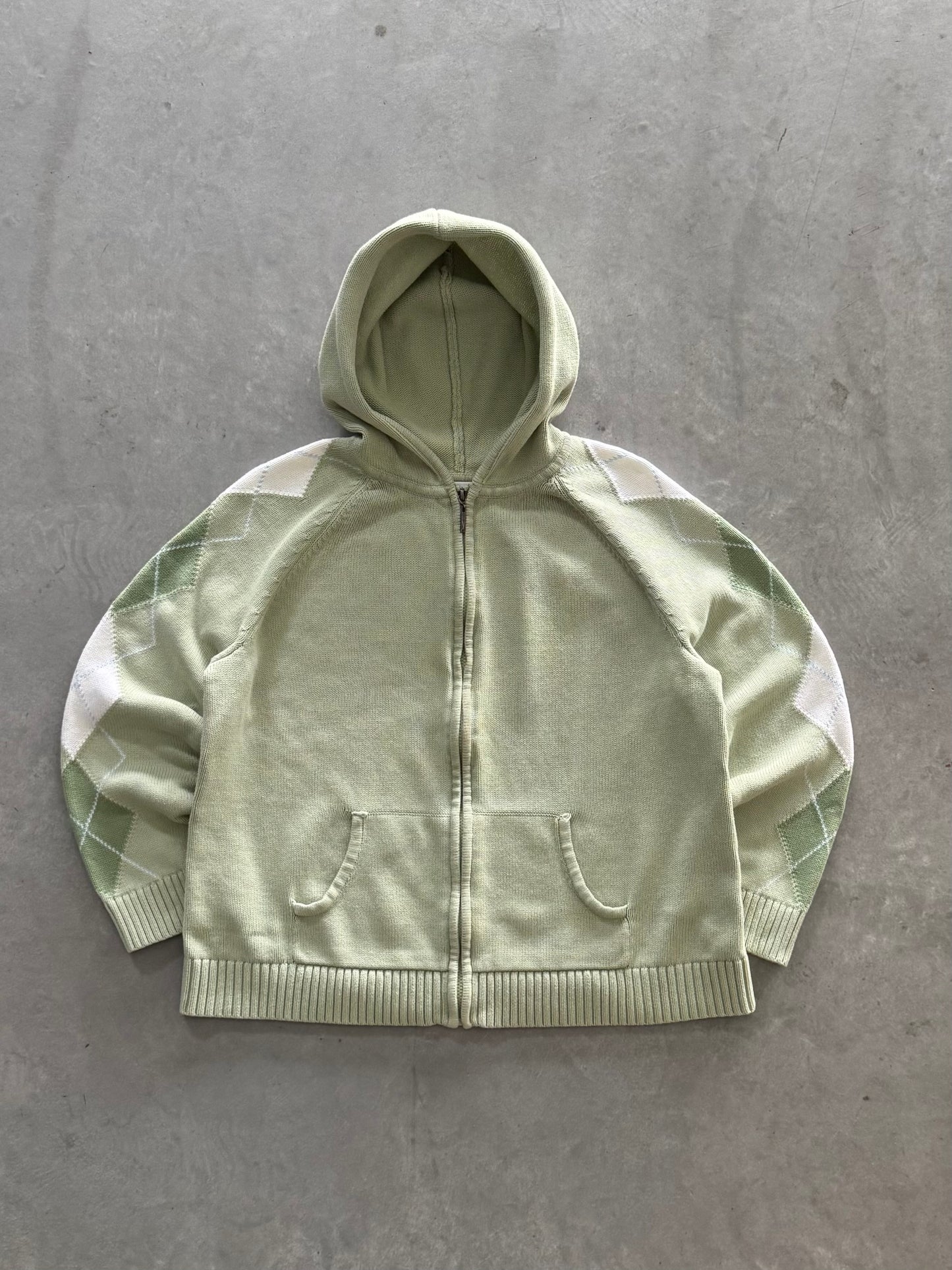 Vintage Knit Zip Up Hoodie - XL