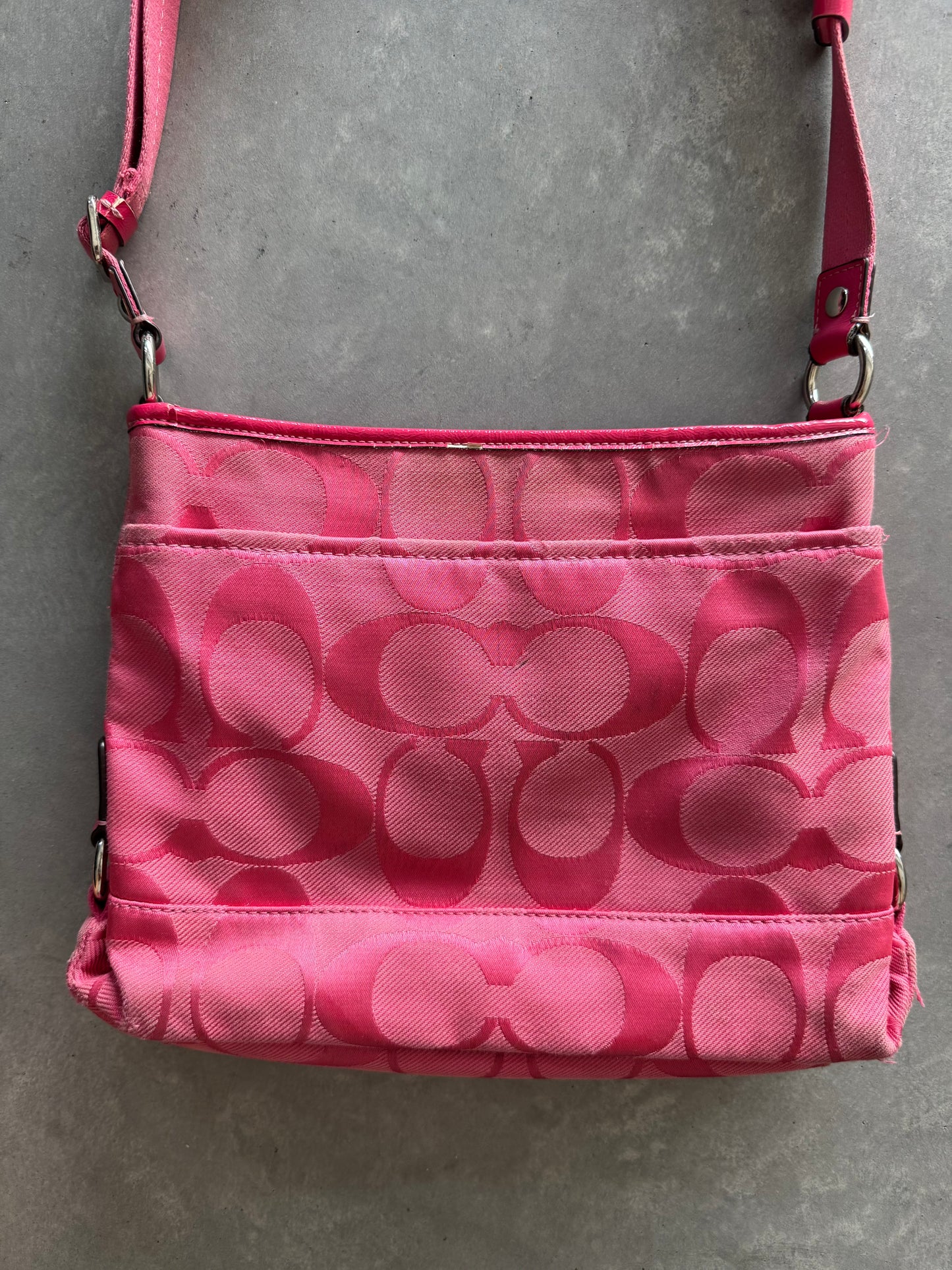 Vintage Pink Coach Signature Shoulder Bag