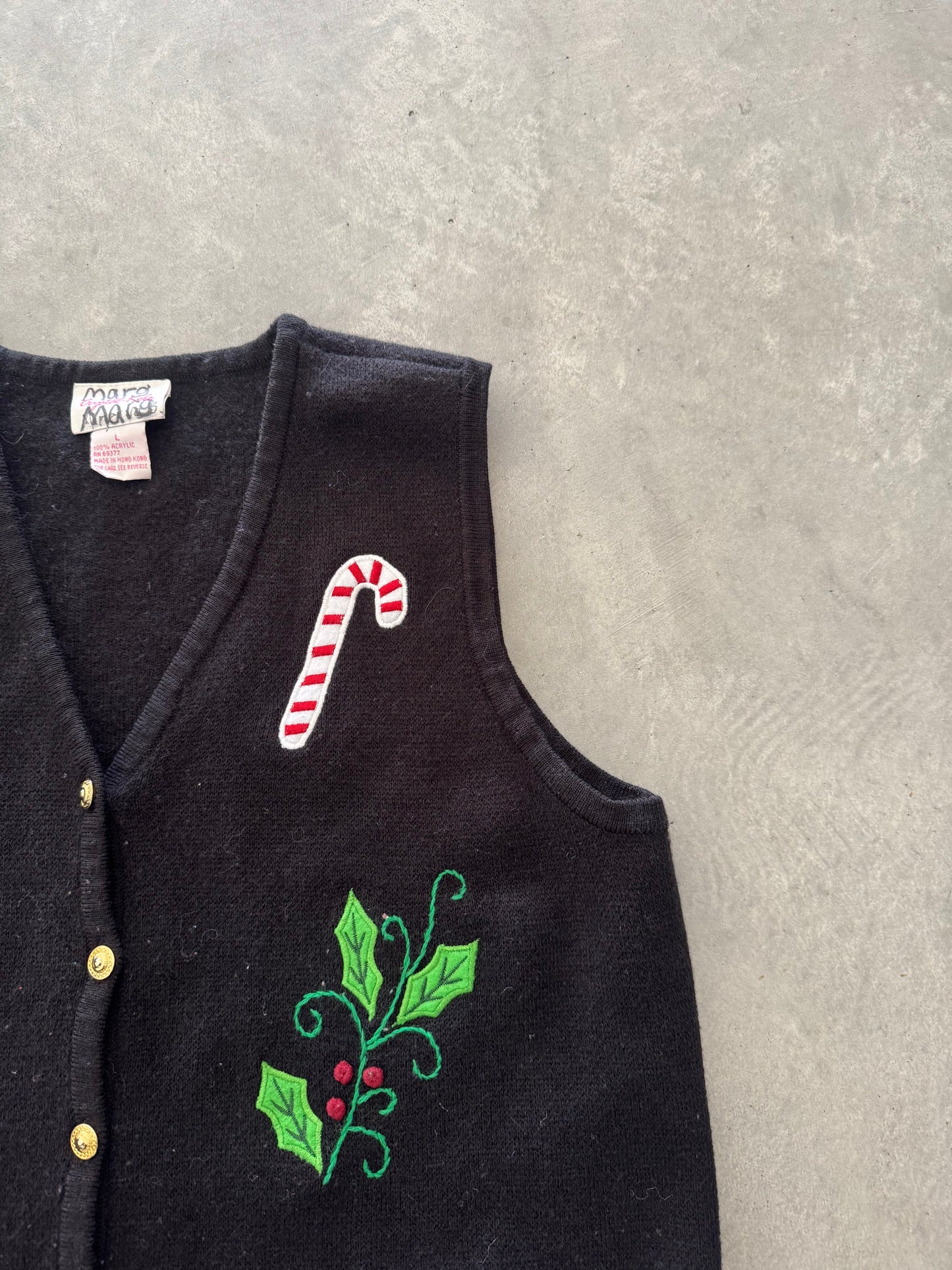 Vintage Christmas Sweater Vest - L