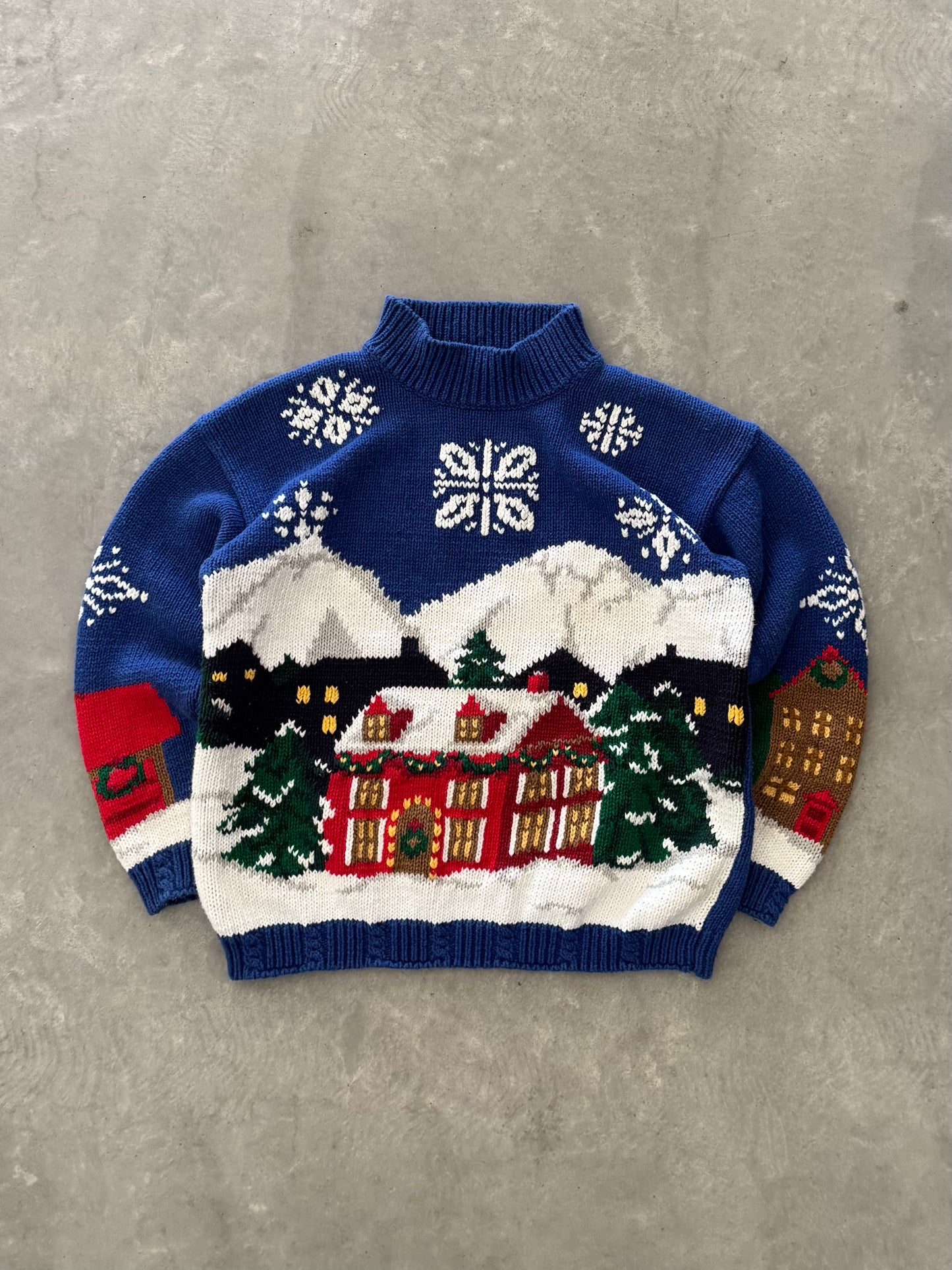 Vintage Christmas Village Sweater - L