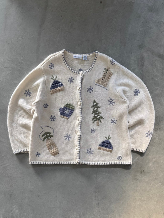Vintage Christmas Winter Cardigan - XL