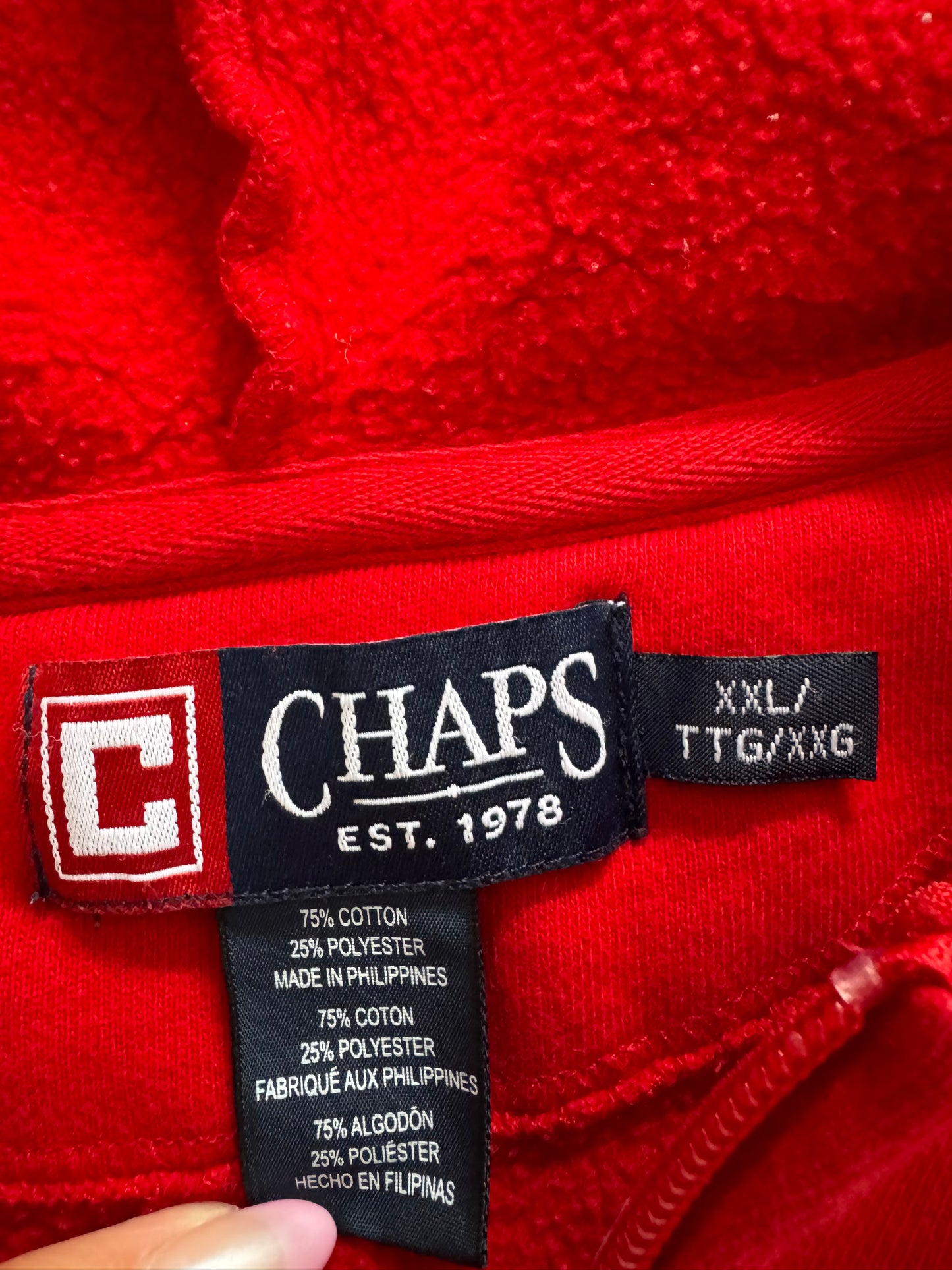 Vintage Chaps Zip Up Hoodie - XXL