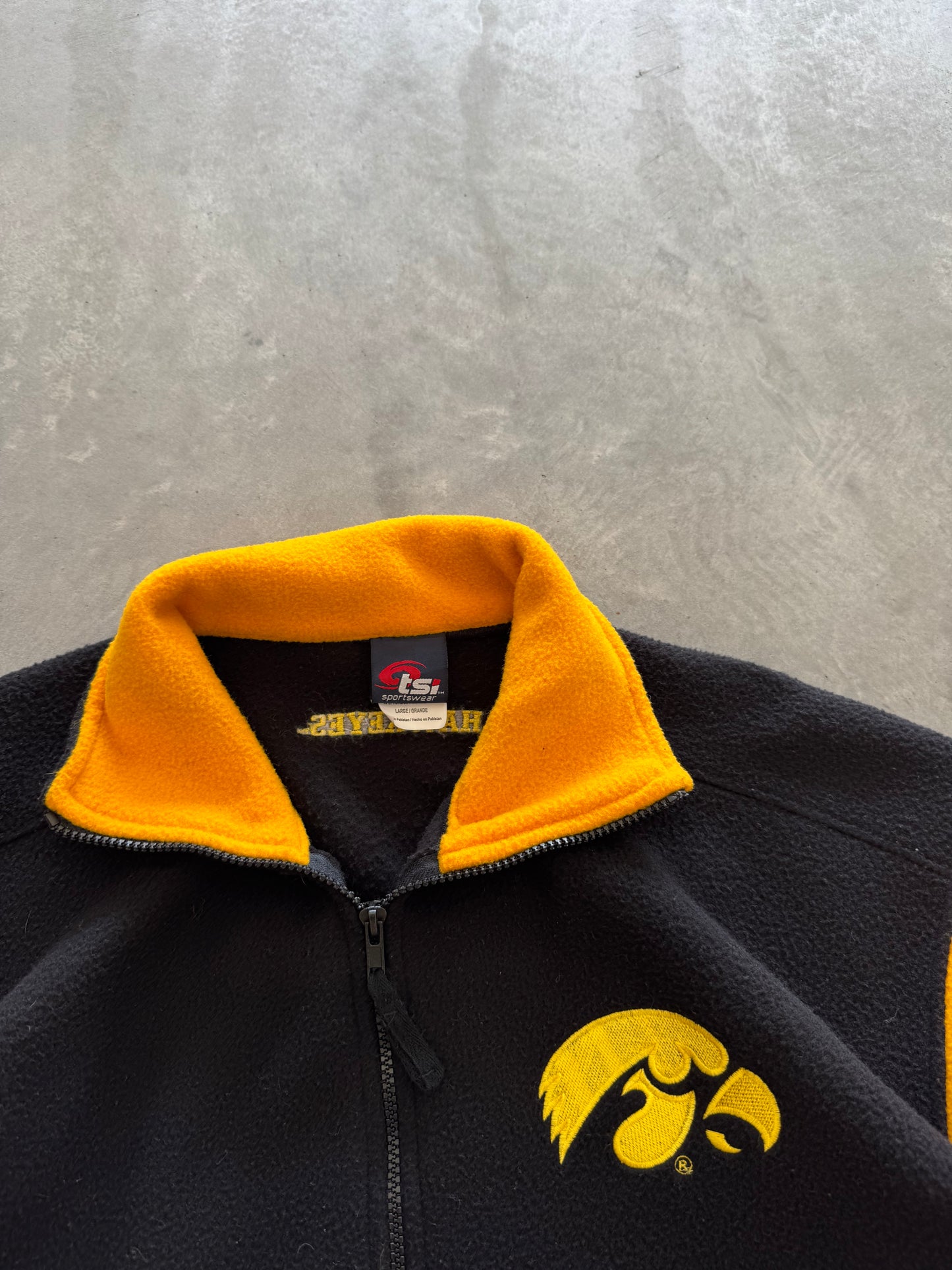 Vintage 90s Iowa Hawkeyes Fleece Zip Up - L