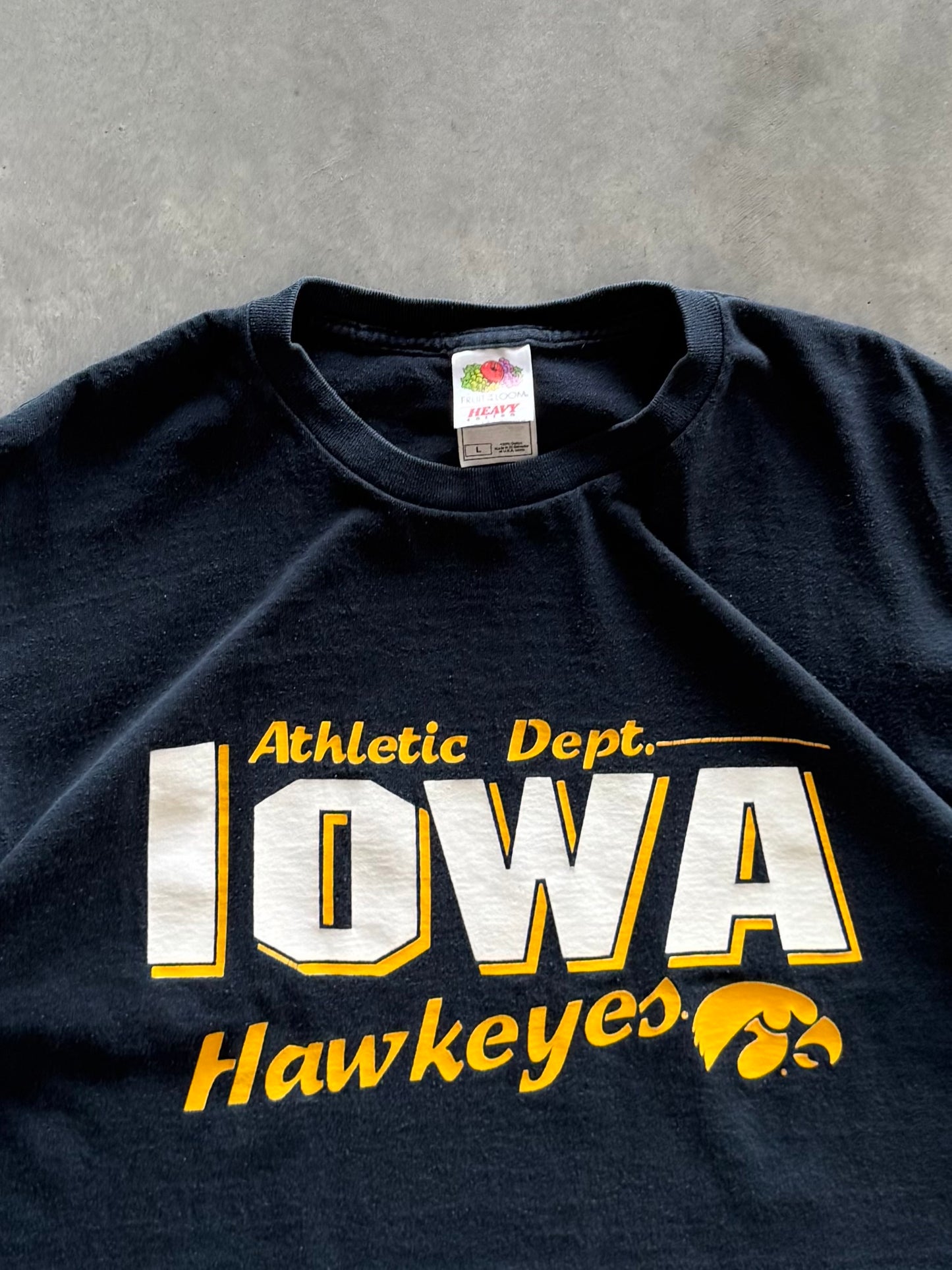 Vintage Iowa Hawkeyes Athletic Dept. Tee - L
