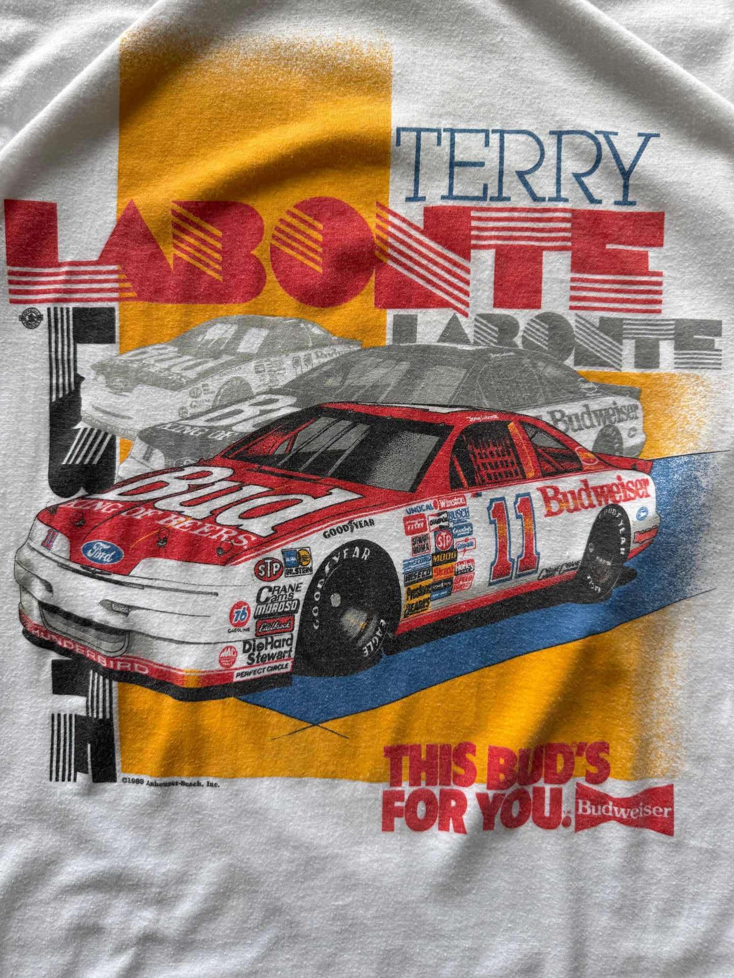 Vintage 1989 Budweiser Nascar Tee - L