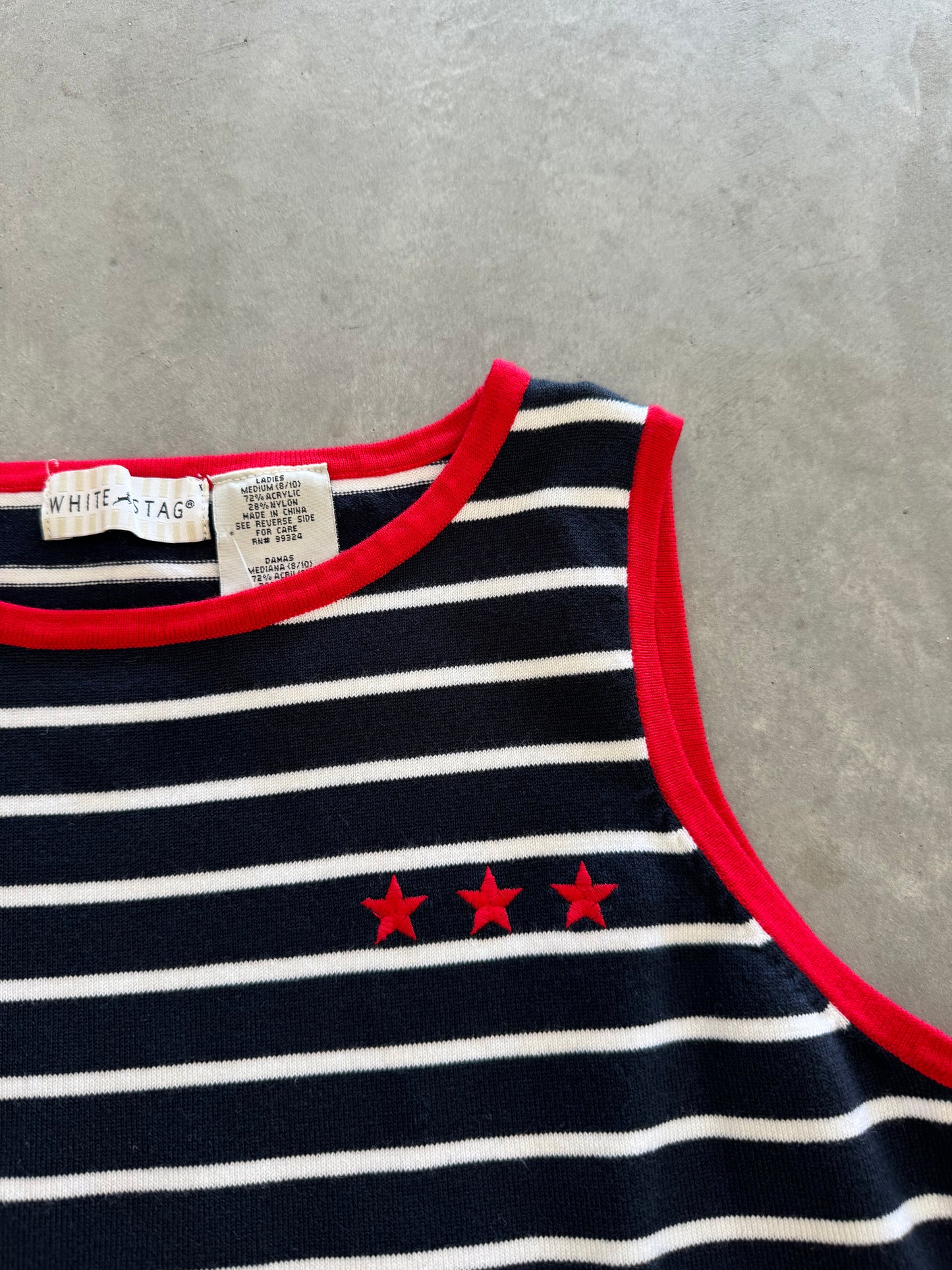 Vintage 4th of July Striped Tank Top - M