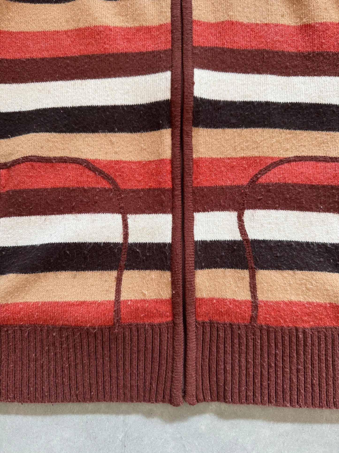 Vintage Striped Women’s Zip Up - XL