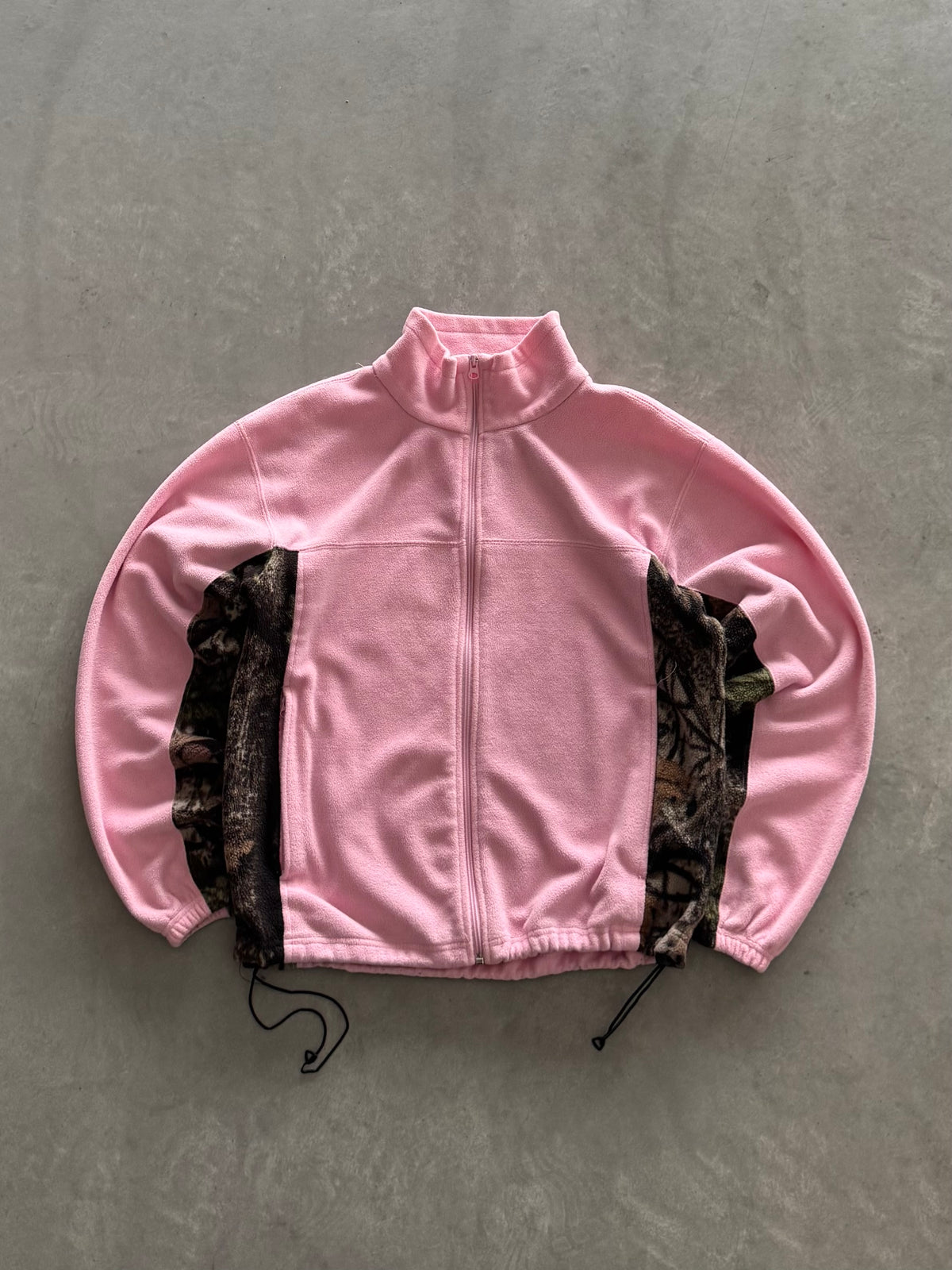 Vintage Pink & Camo Fleece Zip Up - M