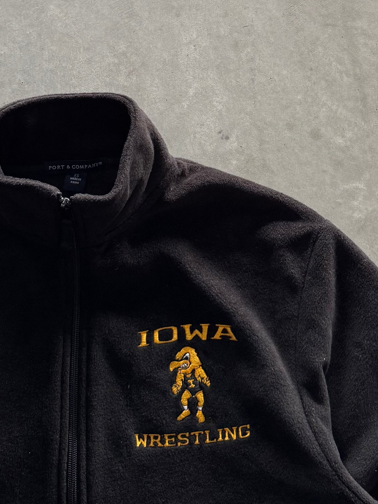 Vintage Iowa Hawkeyes Wrestling Fleece Zip Up - XS