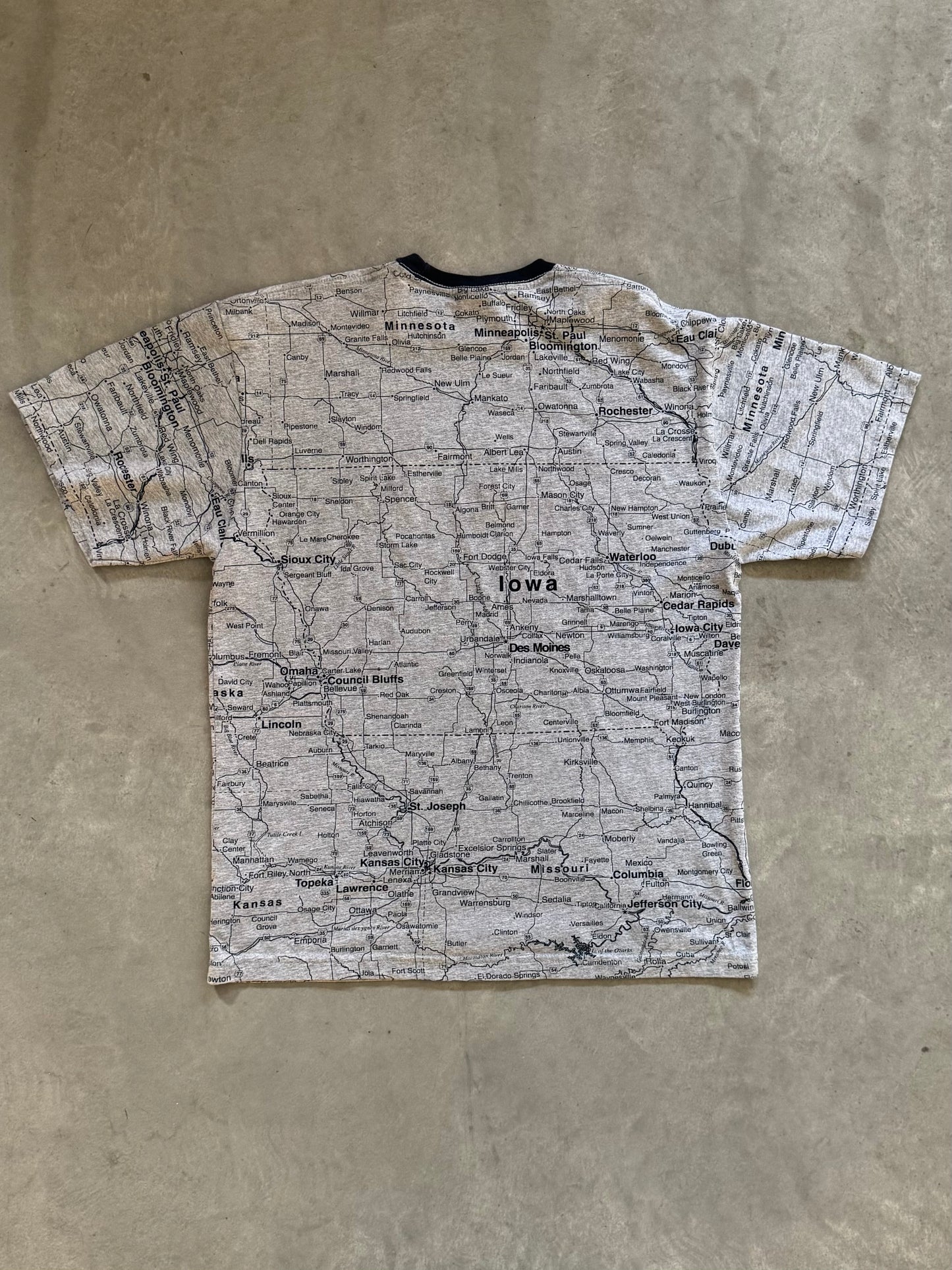 Vintage Iowa Map Tee - L