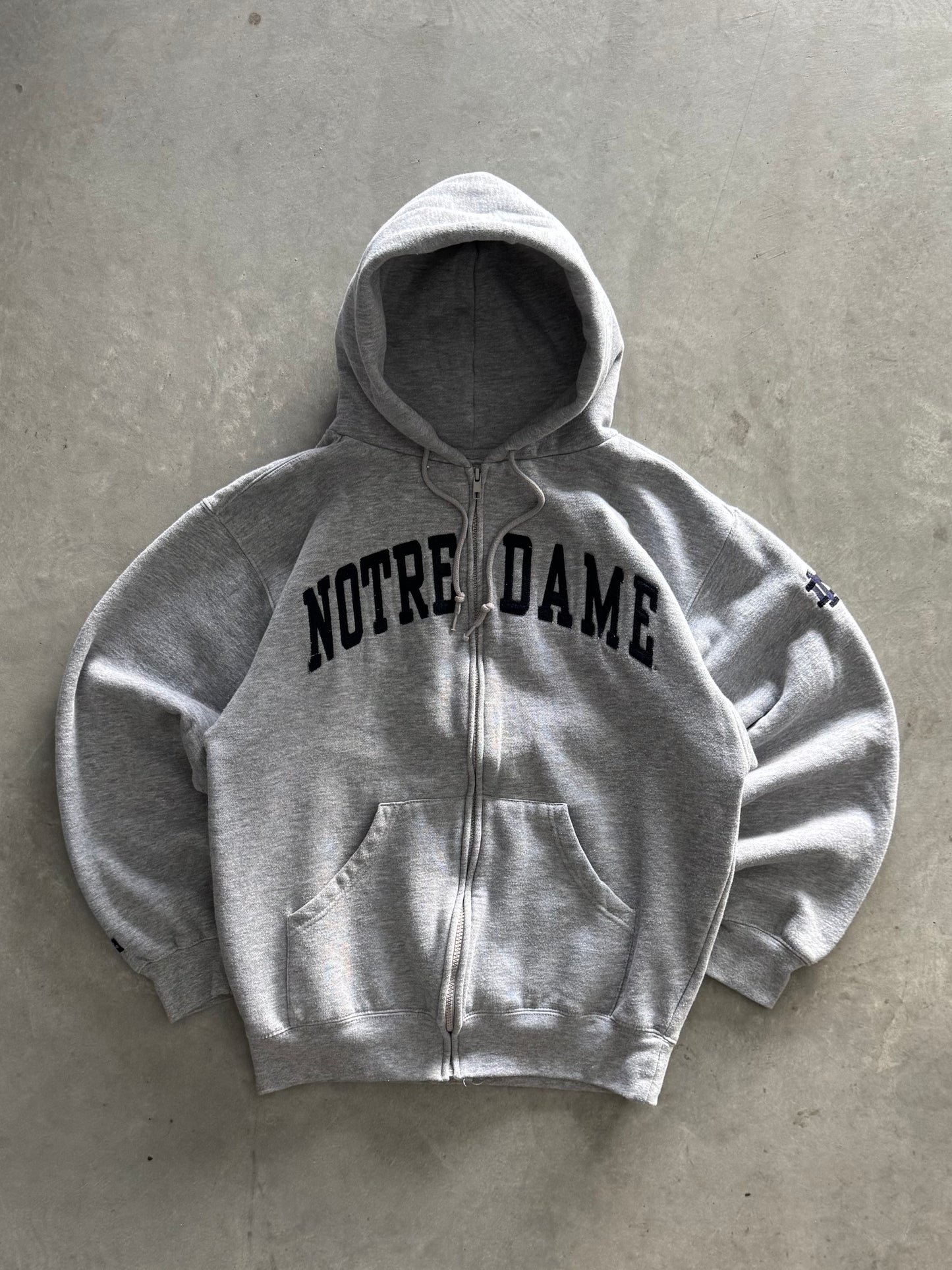Vintage Notre Dame Zip Up Hoodie - M