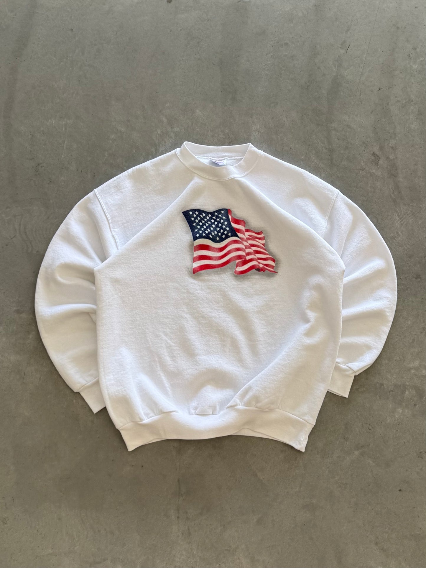 Vintage 4th of July Flag Sweatshirt - L