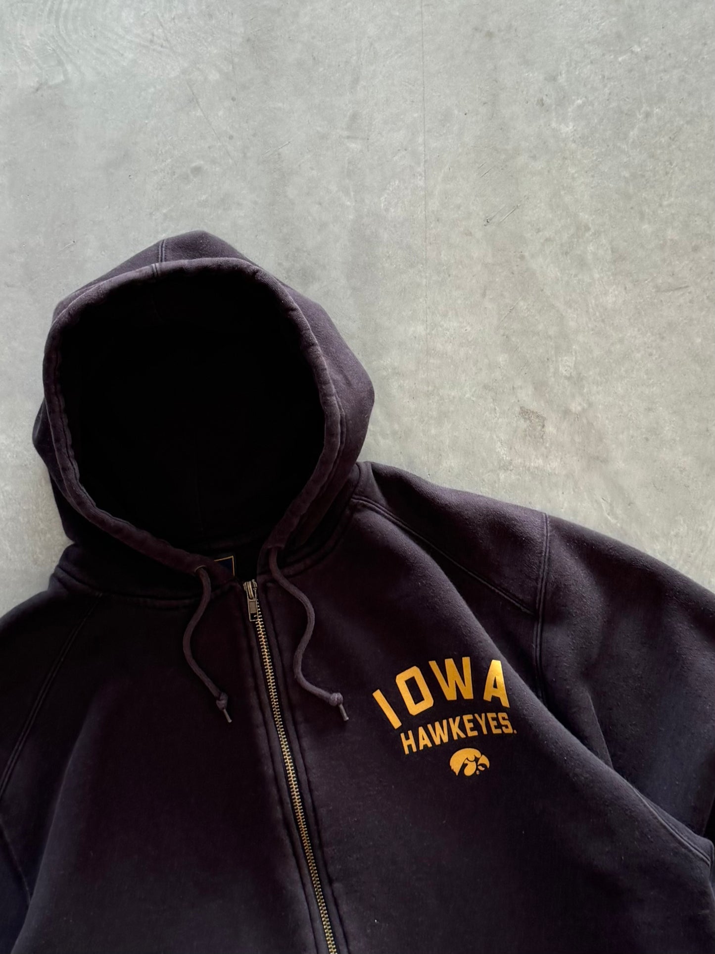 Vintage 90s University of Iowa Zip Up Hoodie - L